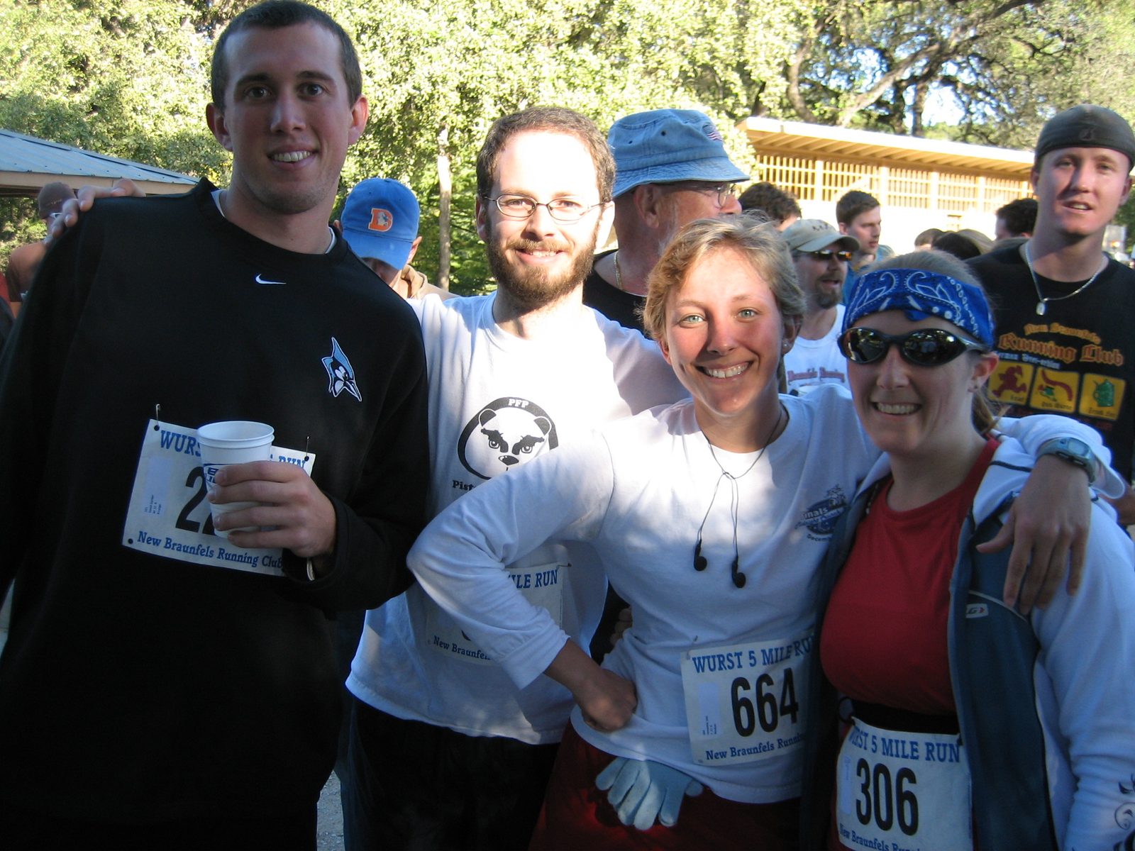 Dave, James, Samantha, and Catherine.  The bandanna is for Jay; no one told me all morning that...