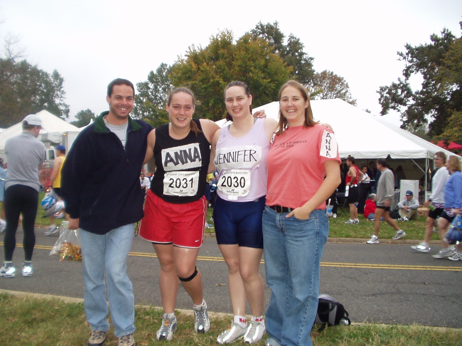 Craig, Anna, Jennifer, Catherine, pre-Marathon.