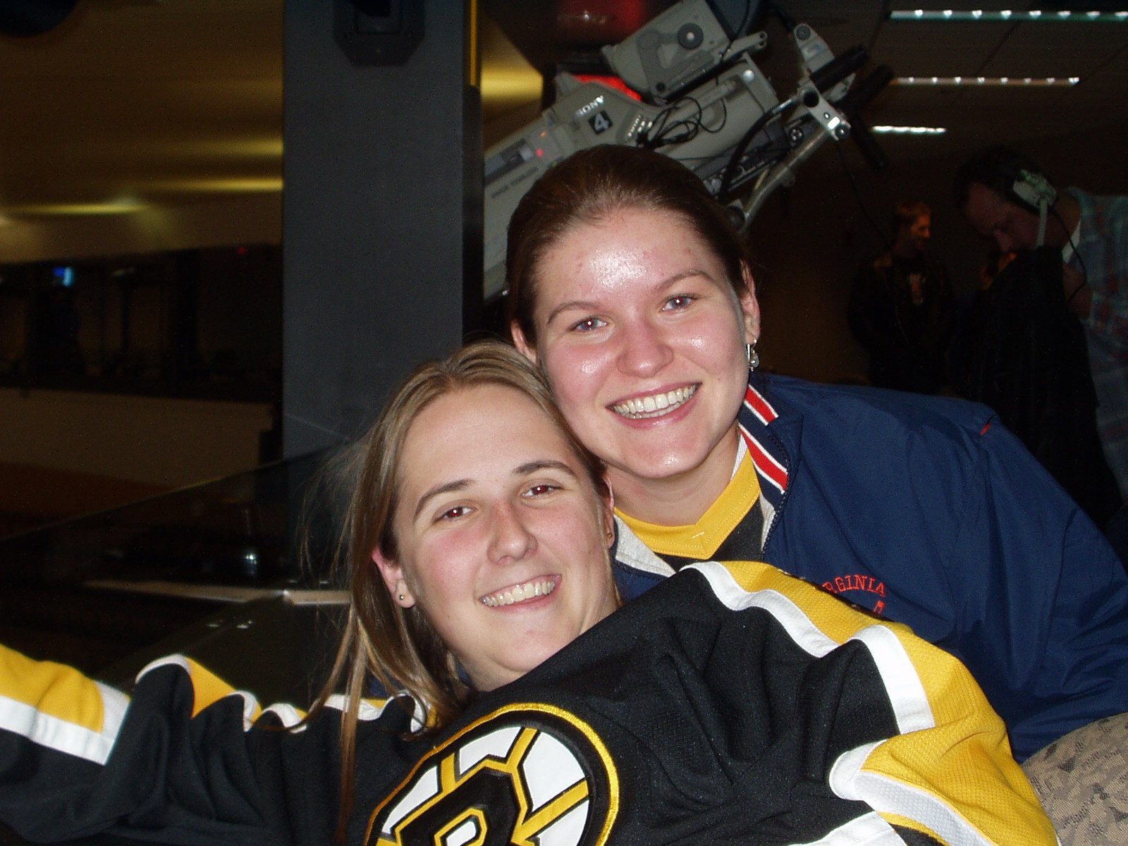 Catherine and Lauren Maxwell during the game.