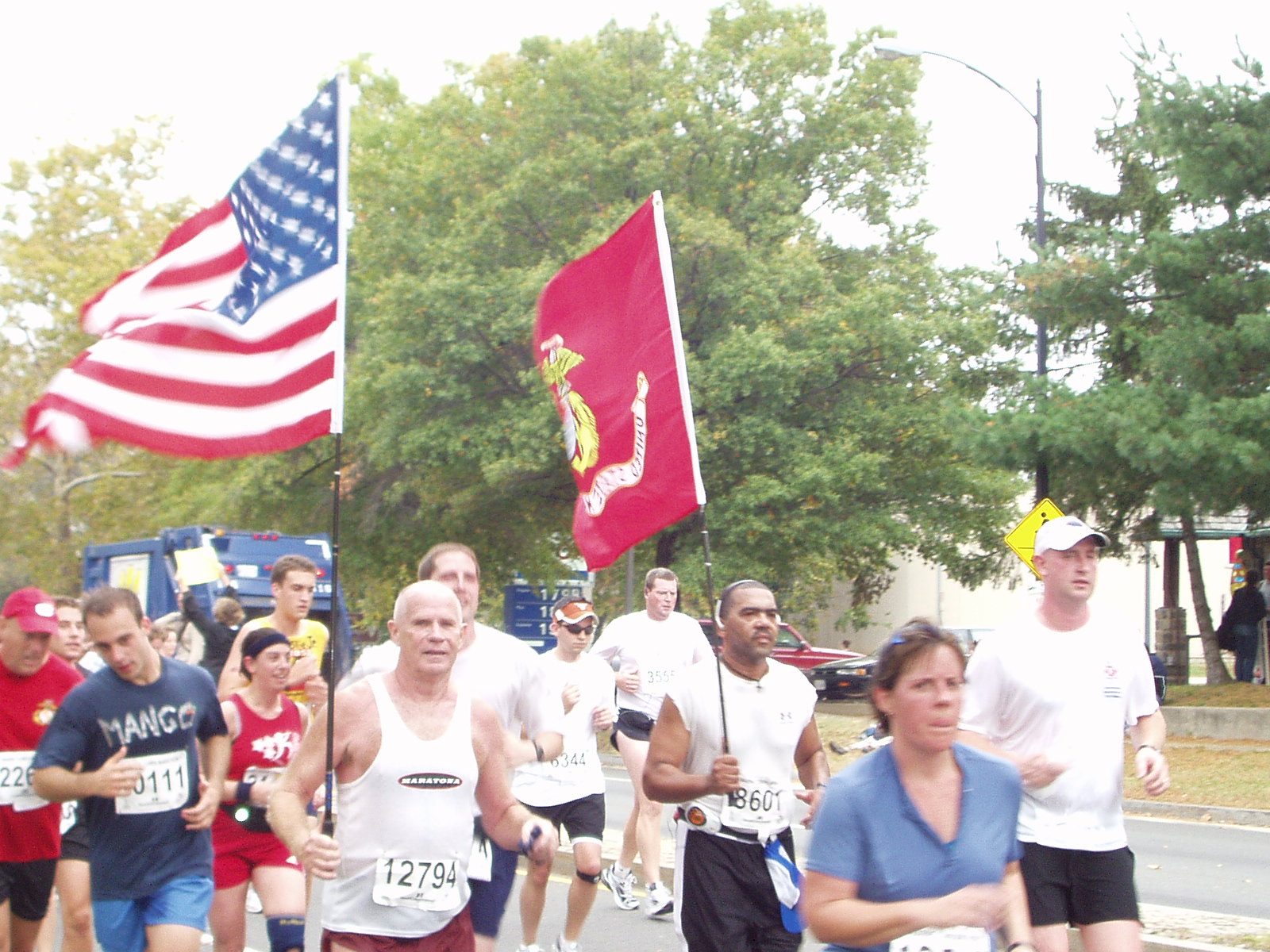 There were a lot of people who ran carrying things, or dressed in full gears (fireman,...