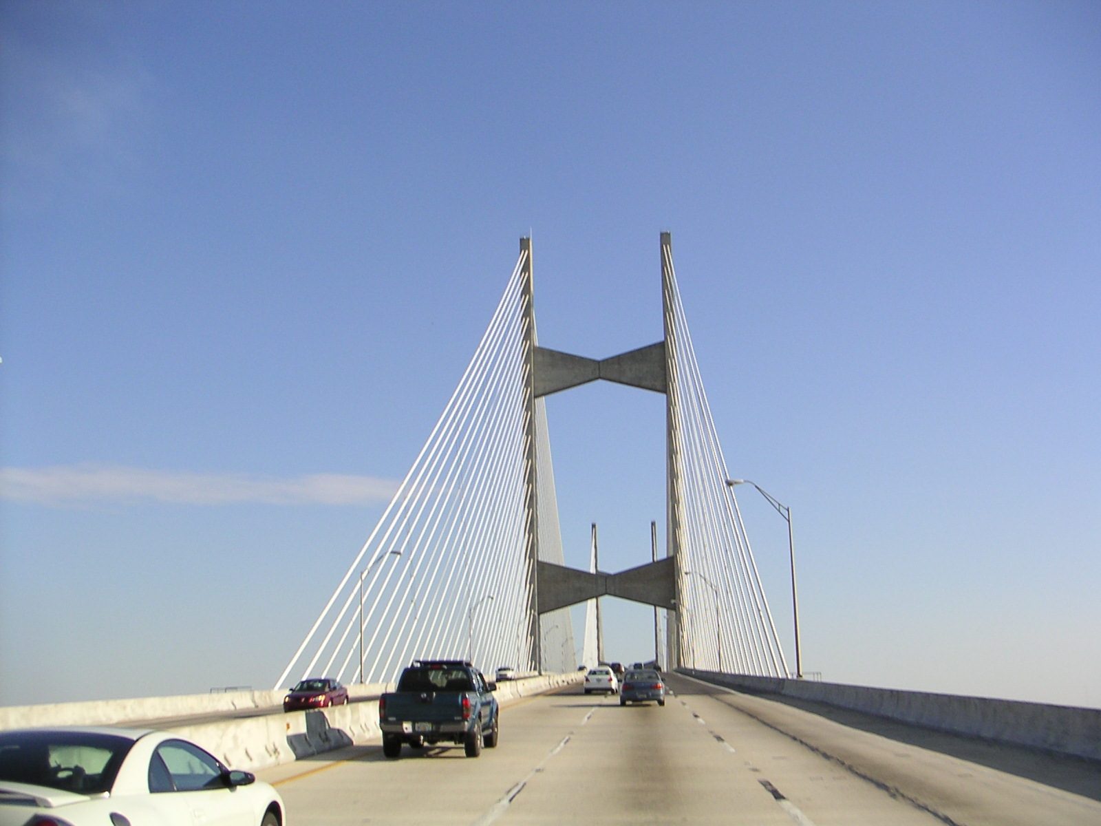 Closer look at the bridge, a cable-stay design built in 1989.  It is 1300 feet long, and is also...