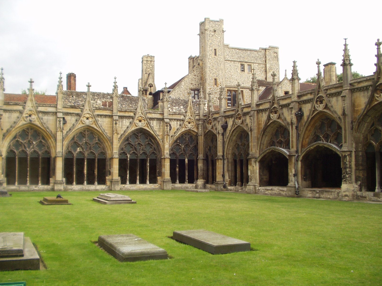 Part of the cloisters at Canterbury Cathedral.