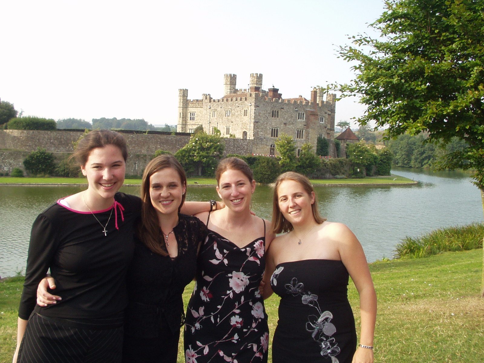 Kelly, Cindy, Andrea Wilson, and Catherine on the castle grounds where we had our final dinner.