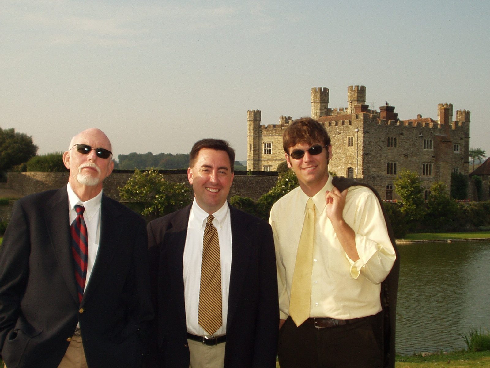Arthur Burrows, Erich Balling, and Ian Saville at the castle.
