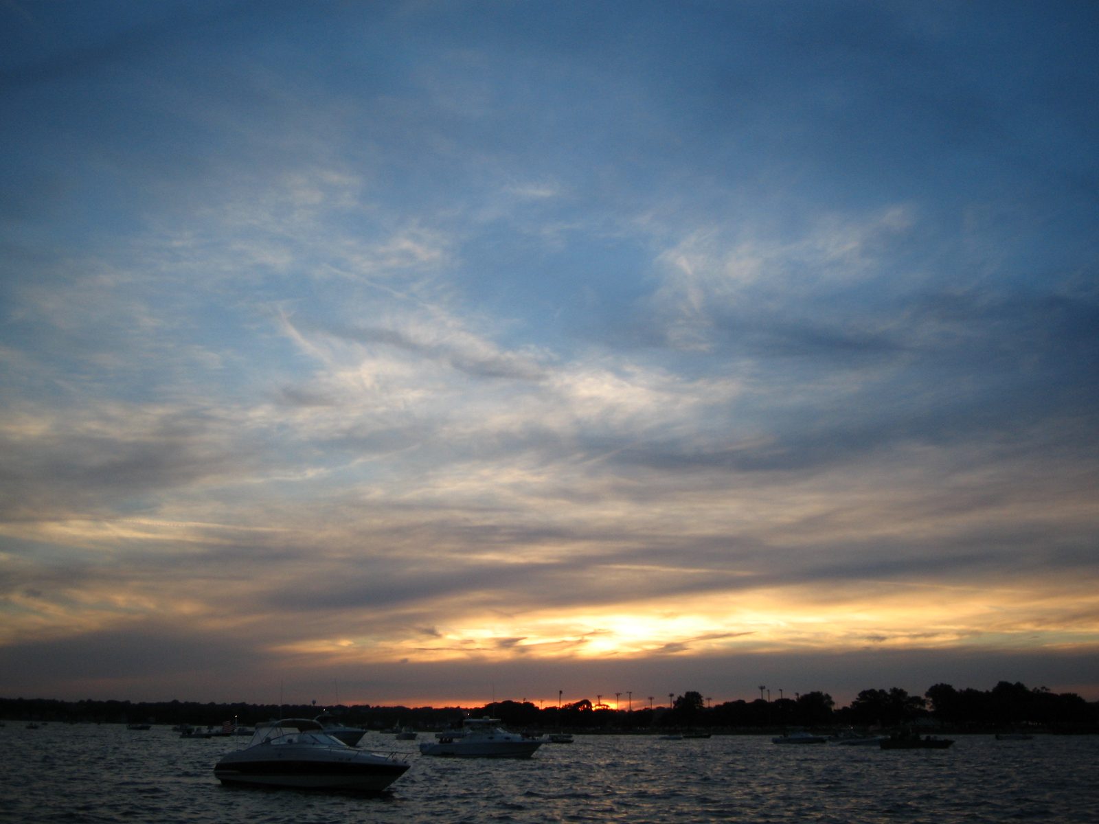 Sunset on the sound in July.
