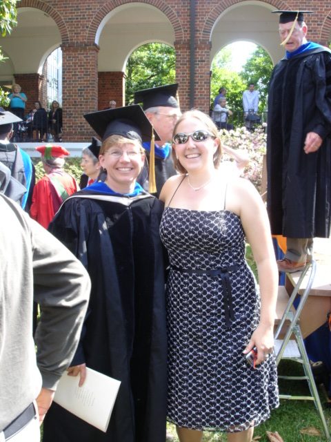 On graduation day with Professor Roseanna Neupauer, one of Catherine's professors at the...