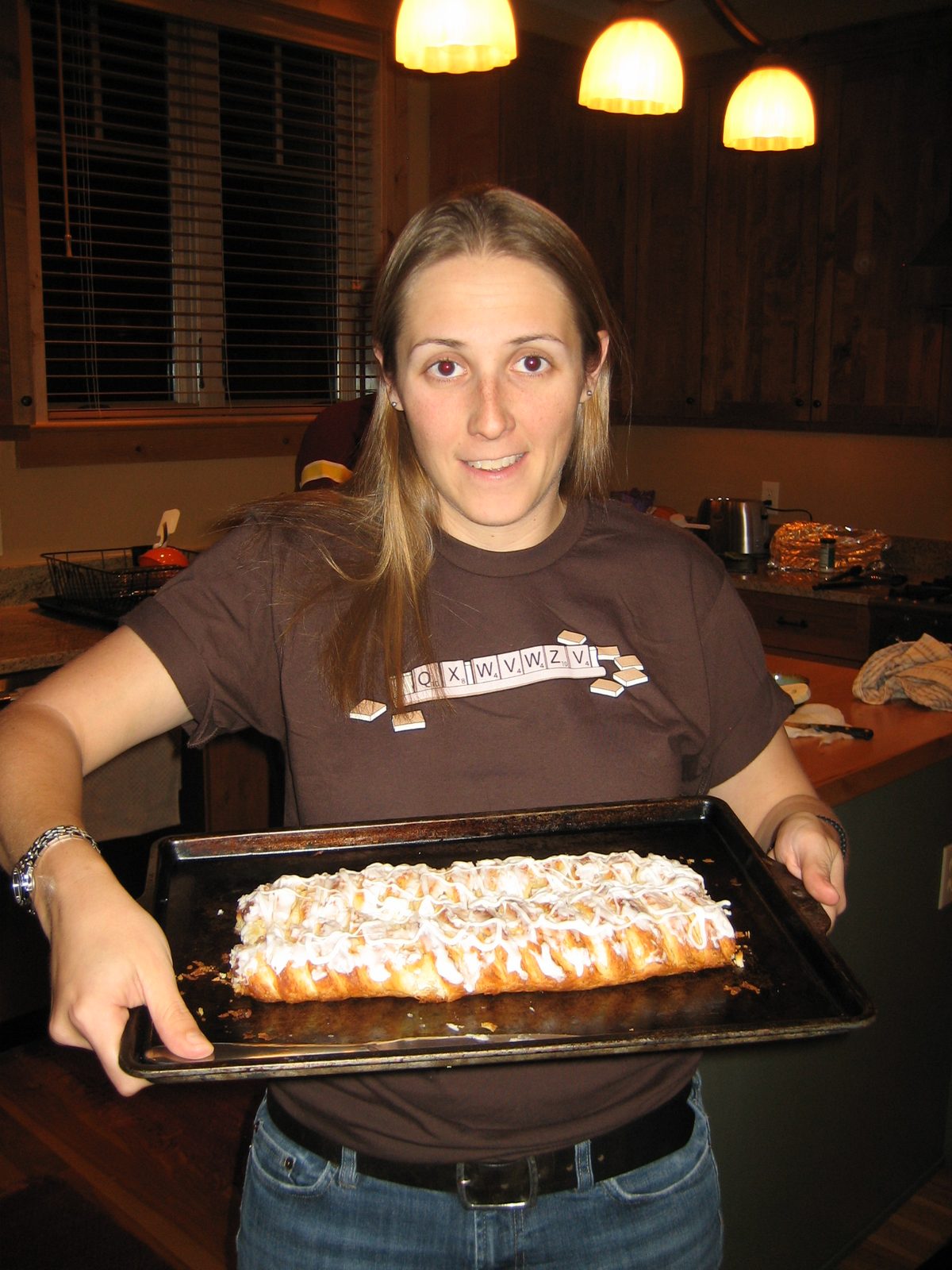 Om nom nom.  Also on display: awesome new Scrabble tshirt.