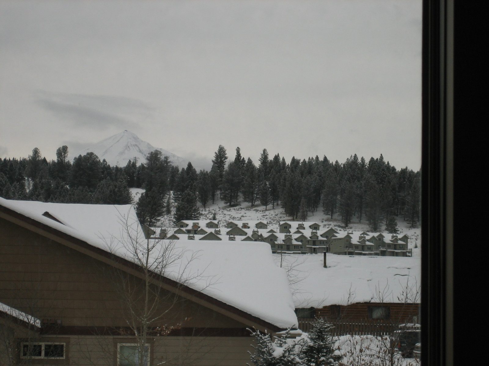 Looking out the condo window at Lone Peak... Goodbye, Big Sky!