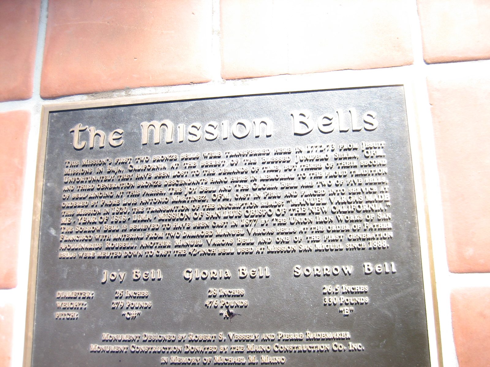 "The Mission's first two bronze bells were transferred here in 1972-73 from Jesuit Mission in...