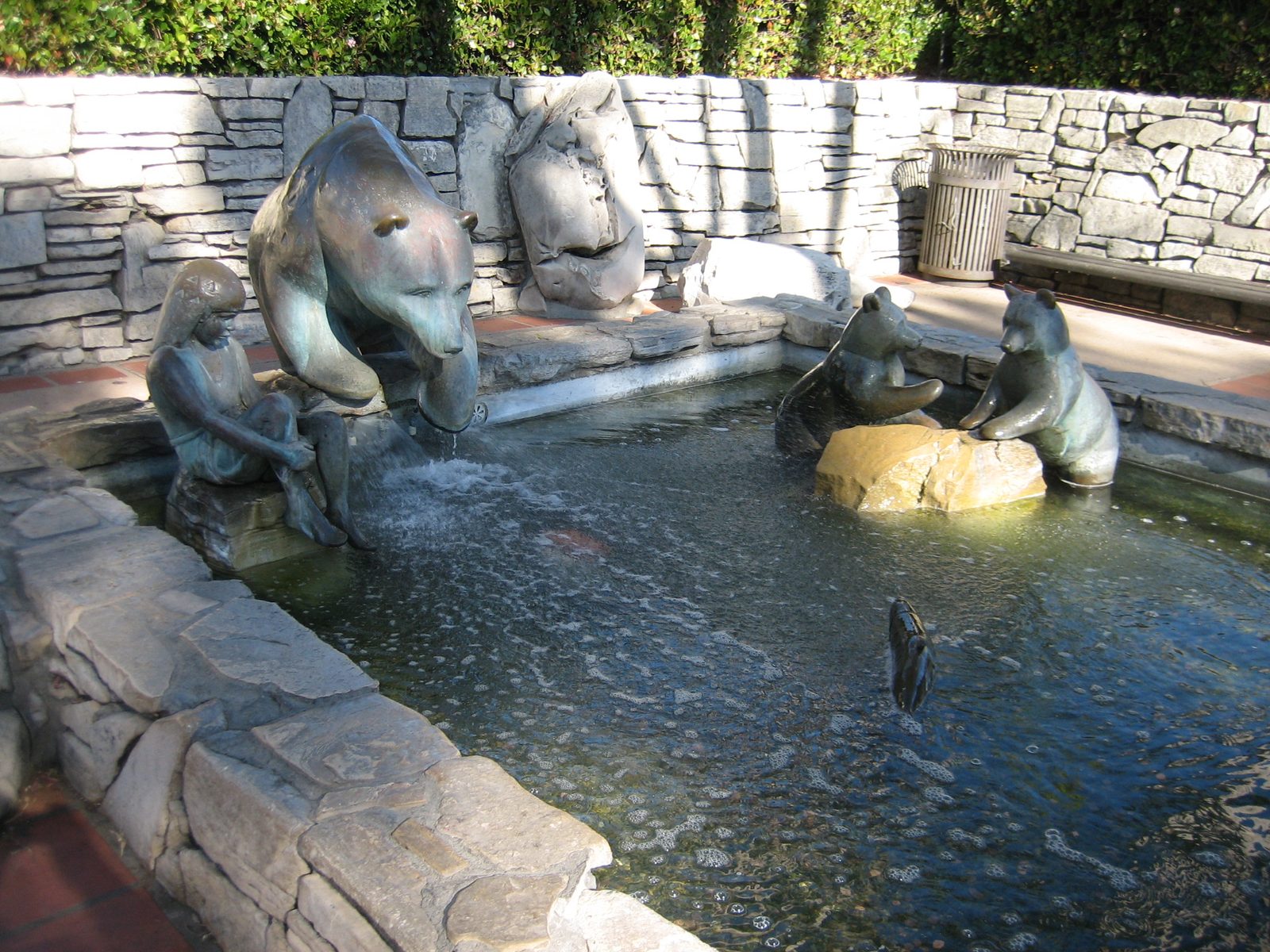 Statue of some bears outside the Mission in SLO.