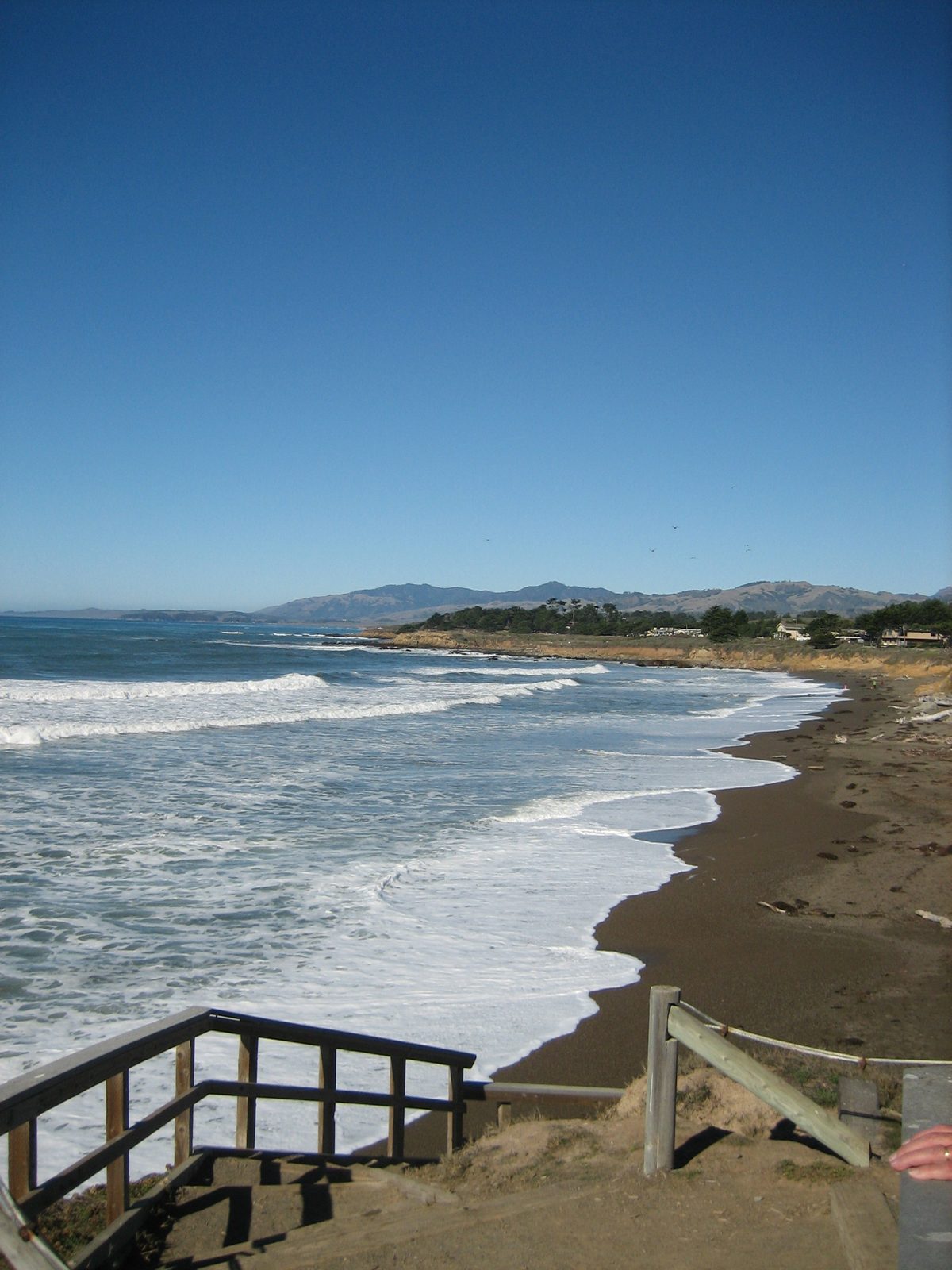 Looking out on the beach.