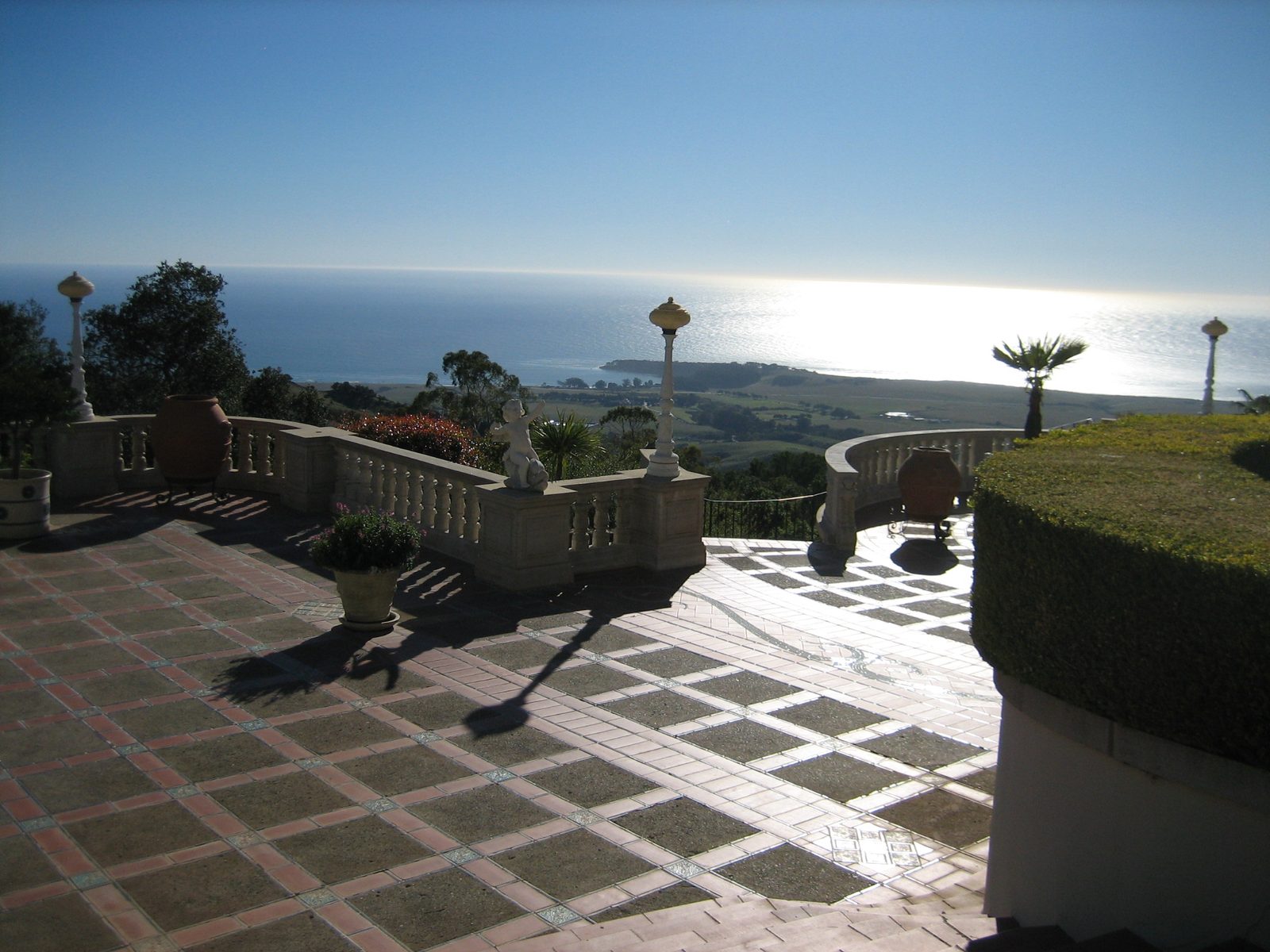 Looking out at the Pacific from the castle terrace. I wish I had held the camera straight.