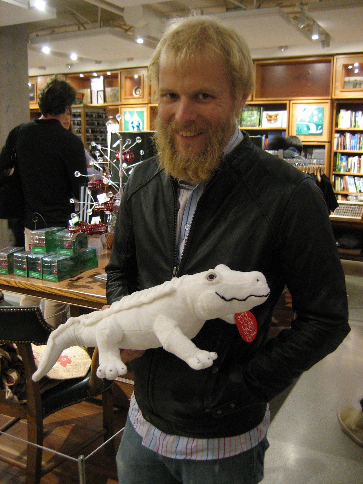 John with a stuffed Claude.  I think that's a mighty cute stuffed animal, and I think I might...
