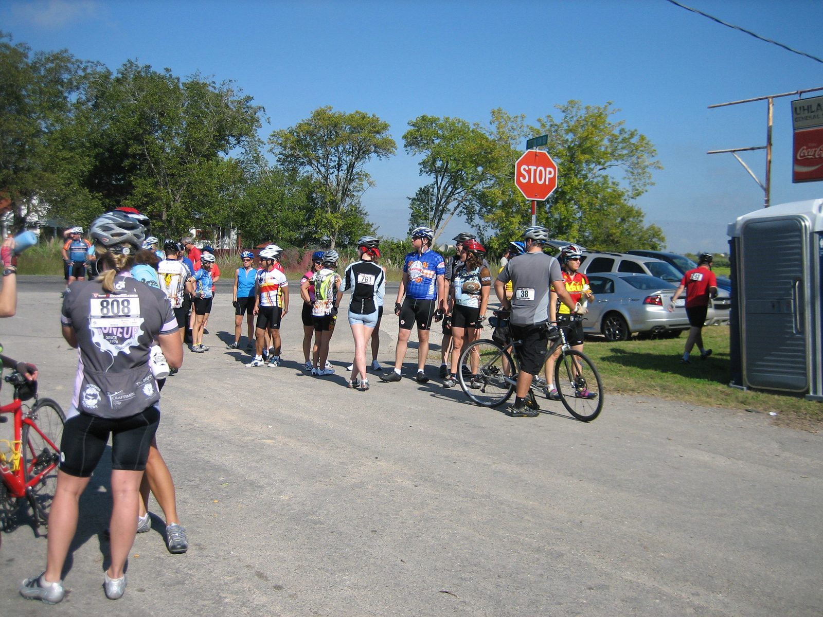 Bathroom line at Checkpoint 2.
