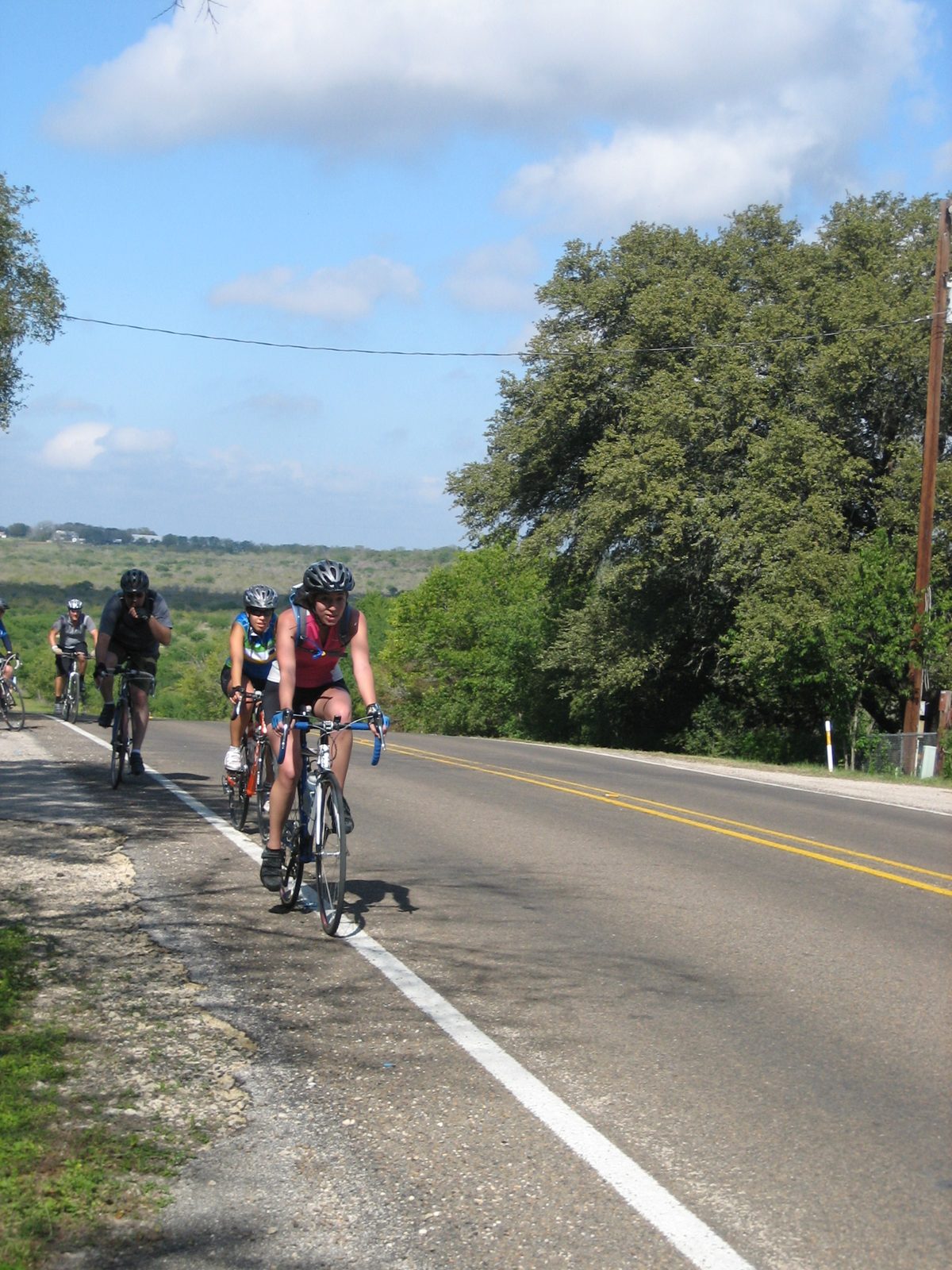 Kate reaches the top of a mean hill with a ton of wind.