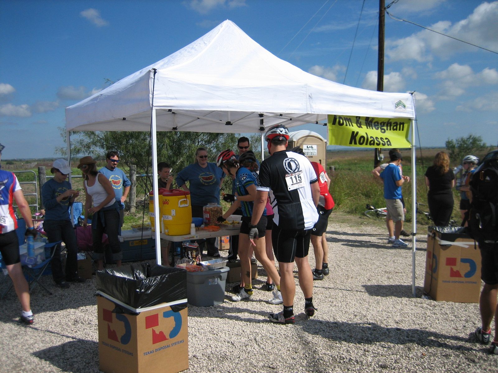 Rest Stop... 4, perhaps.  Available food at the stops included bananas, orange slices, PB&J...