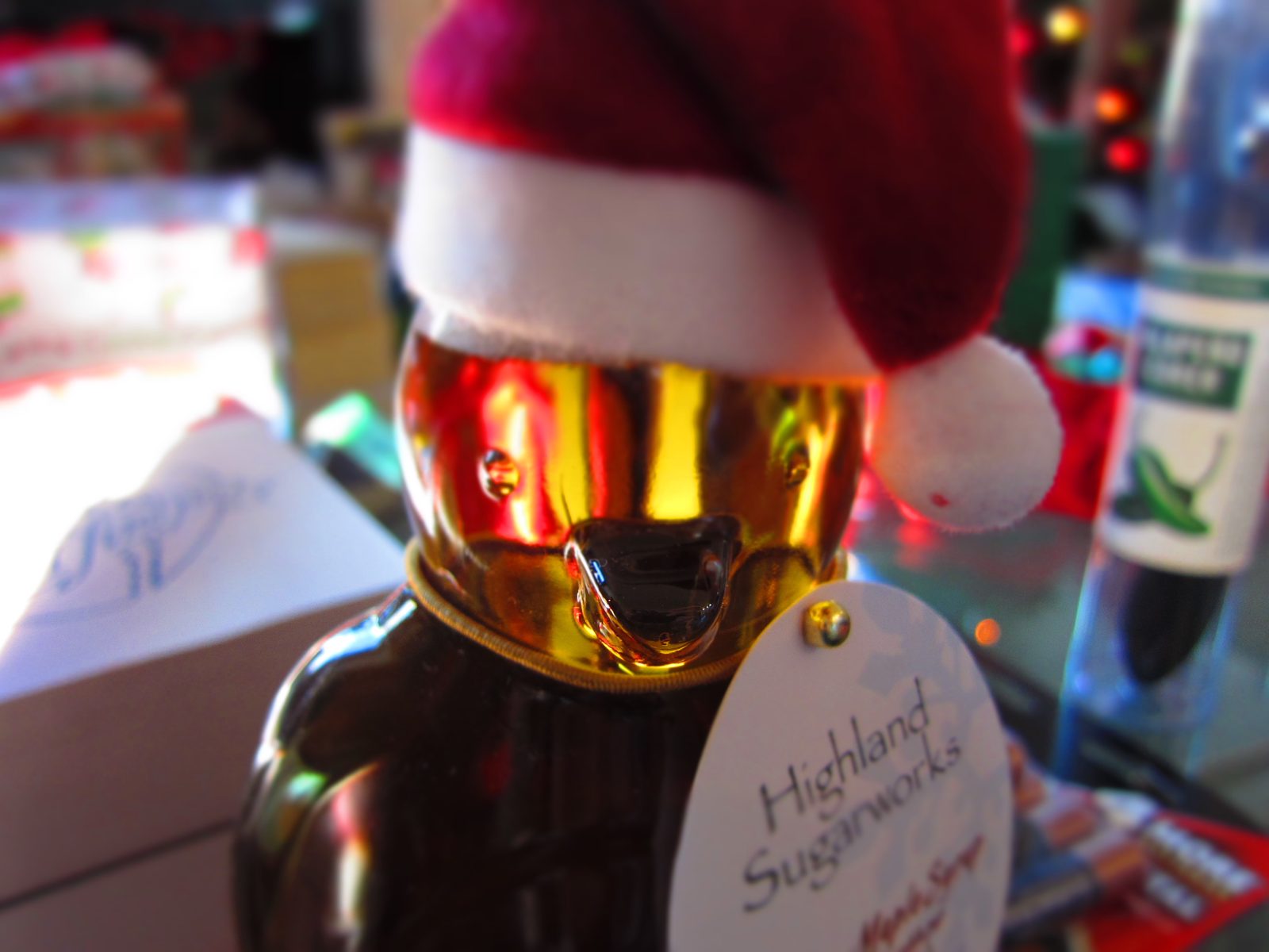 Awesome penguin full of maple syrup.  I am tentatively planning a waffle/pancake party for the...