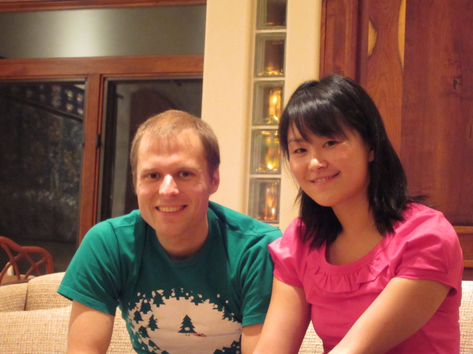 John and Monica, ready for Christmas hors d'oeuvres.
