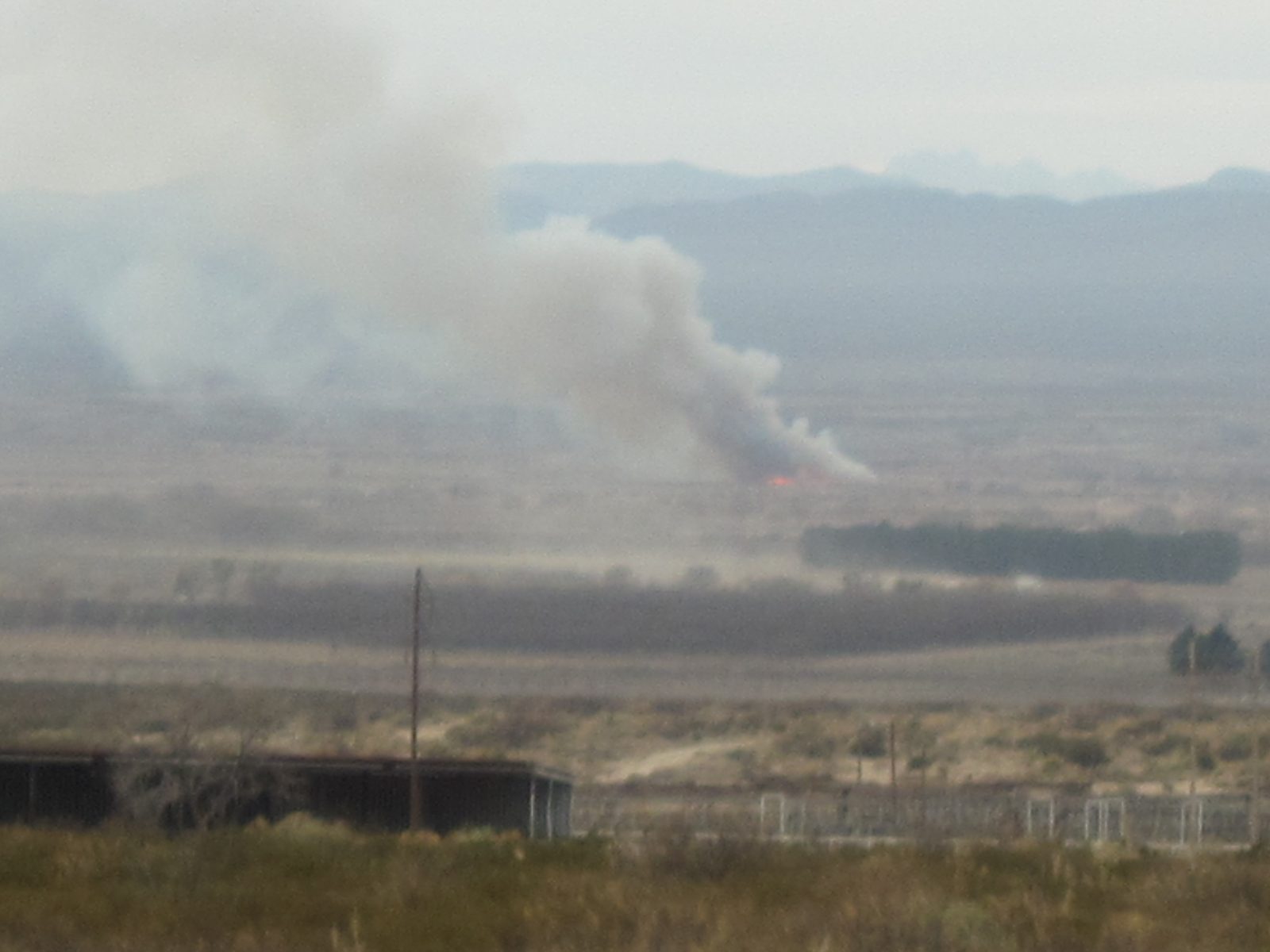 Looking across the border to a fire in Mexico.