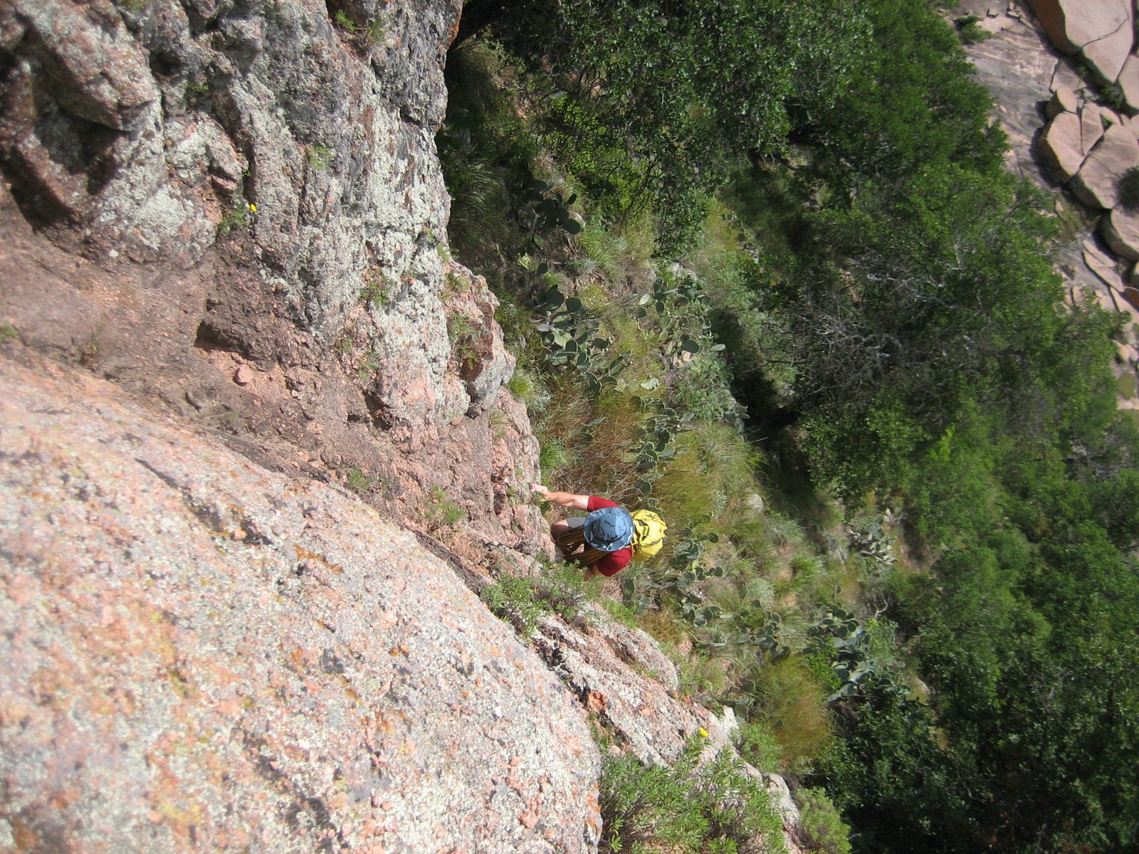 Jay scrambling up the bottom of Turkey Peak.