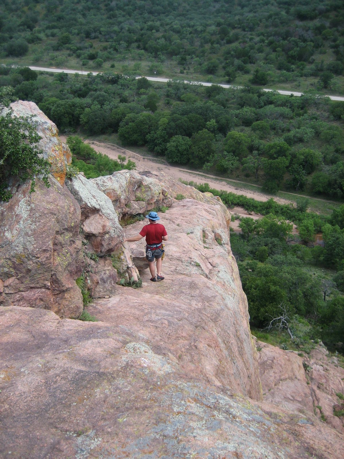 Jay trekking down towards the anchors we wanted to use.