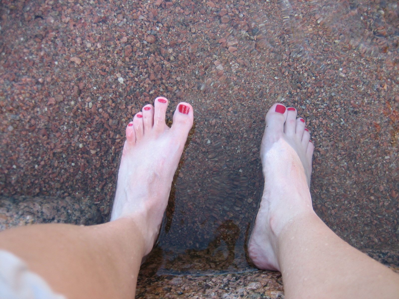 Catherine's happy* feet in the water.

* Minus the blistering left little toe.