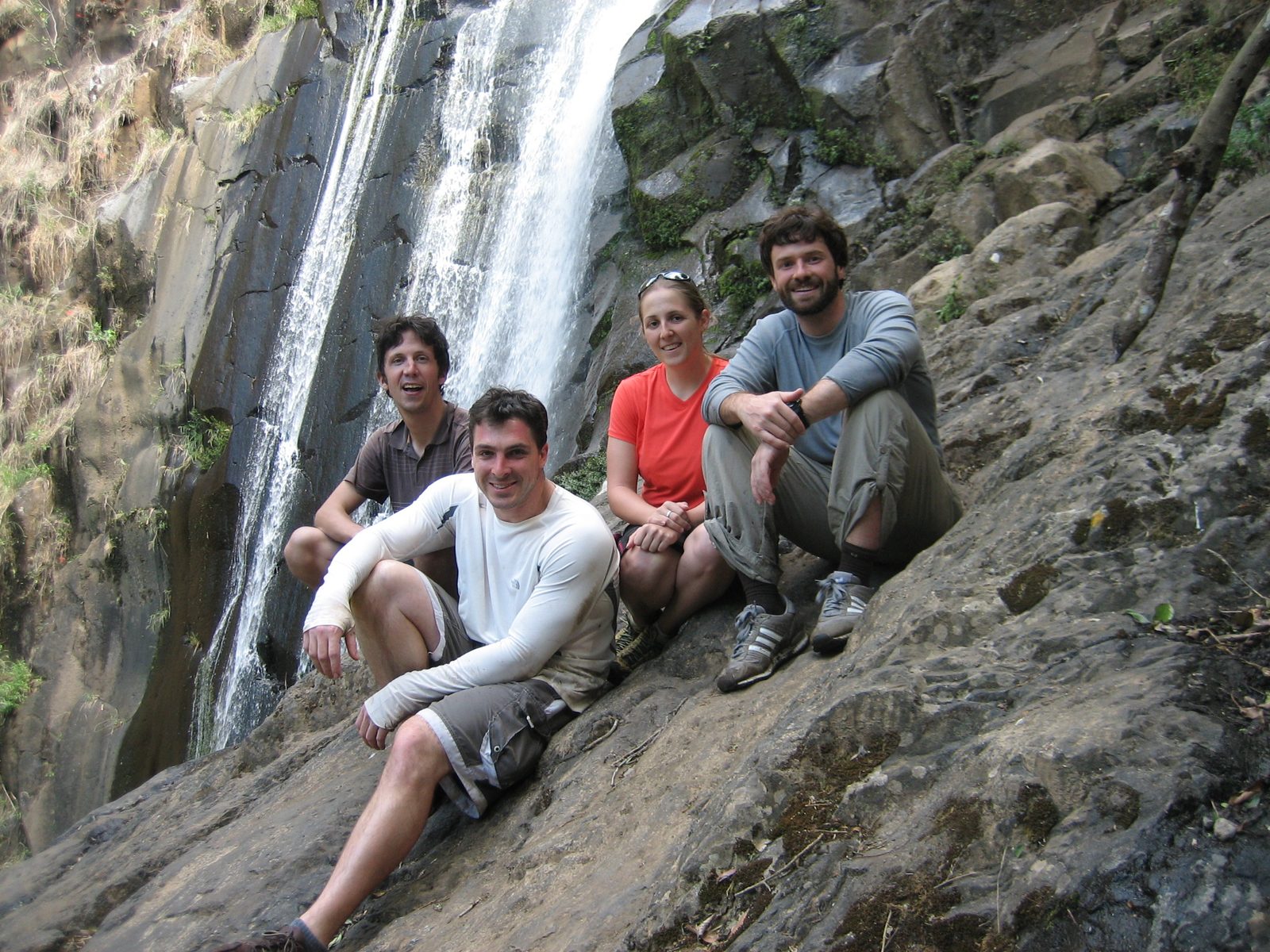 Rob, Freddy, Catherine, and Jay in front of the big falls.