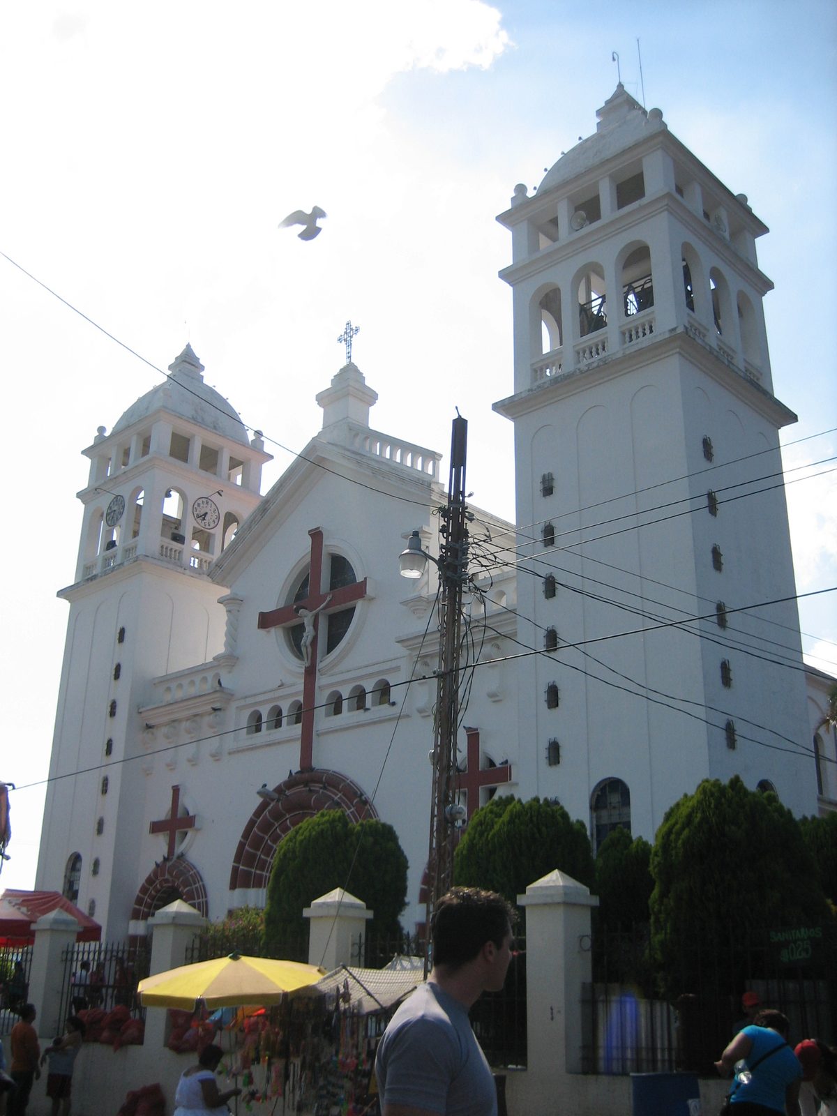 The church in the center of town.