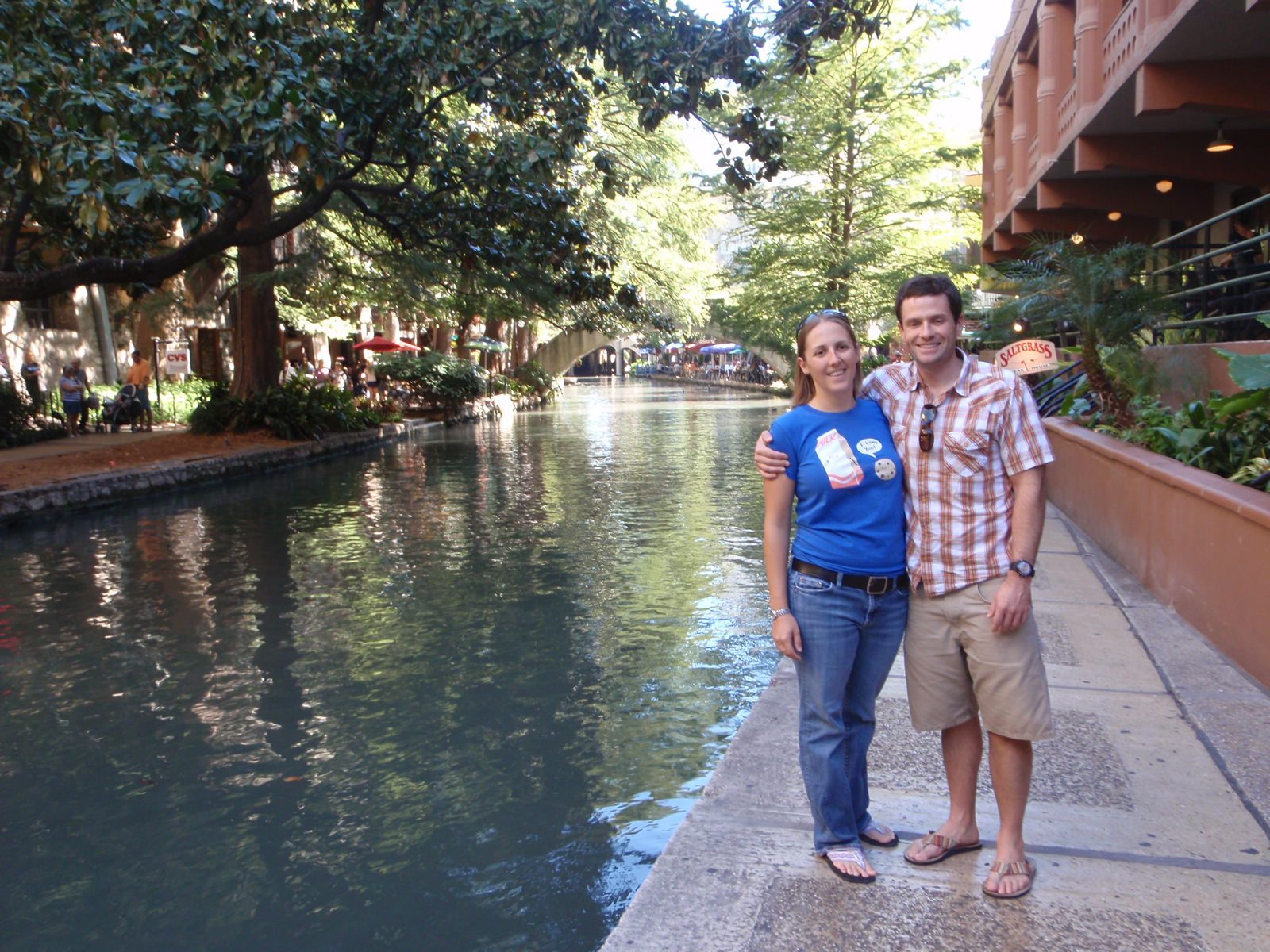 Catherine and Jay on the Riverwalk.