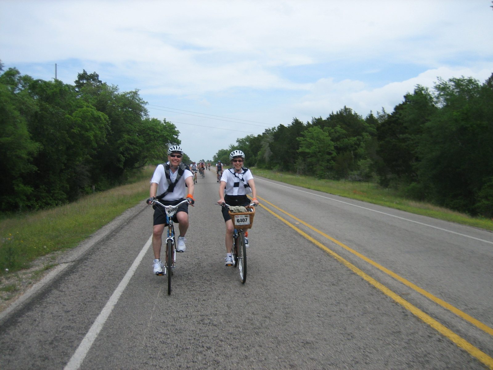 These people cracked me up so much I had to slow down and take their picture.  They're riding...