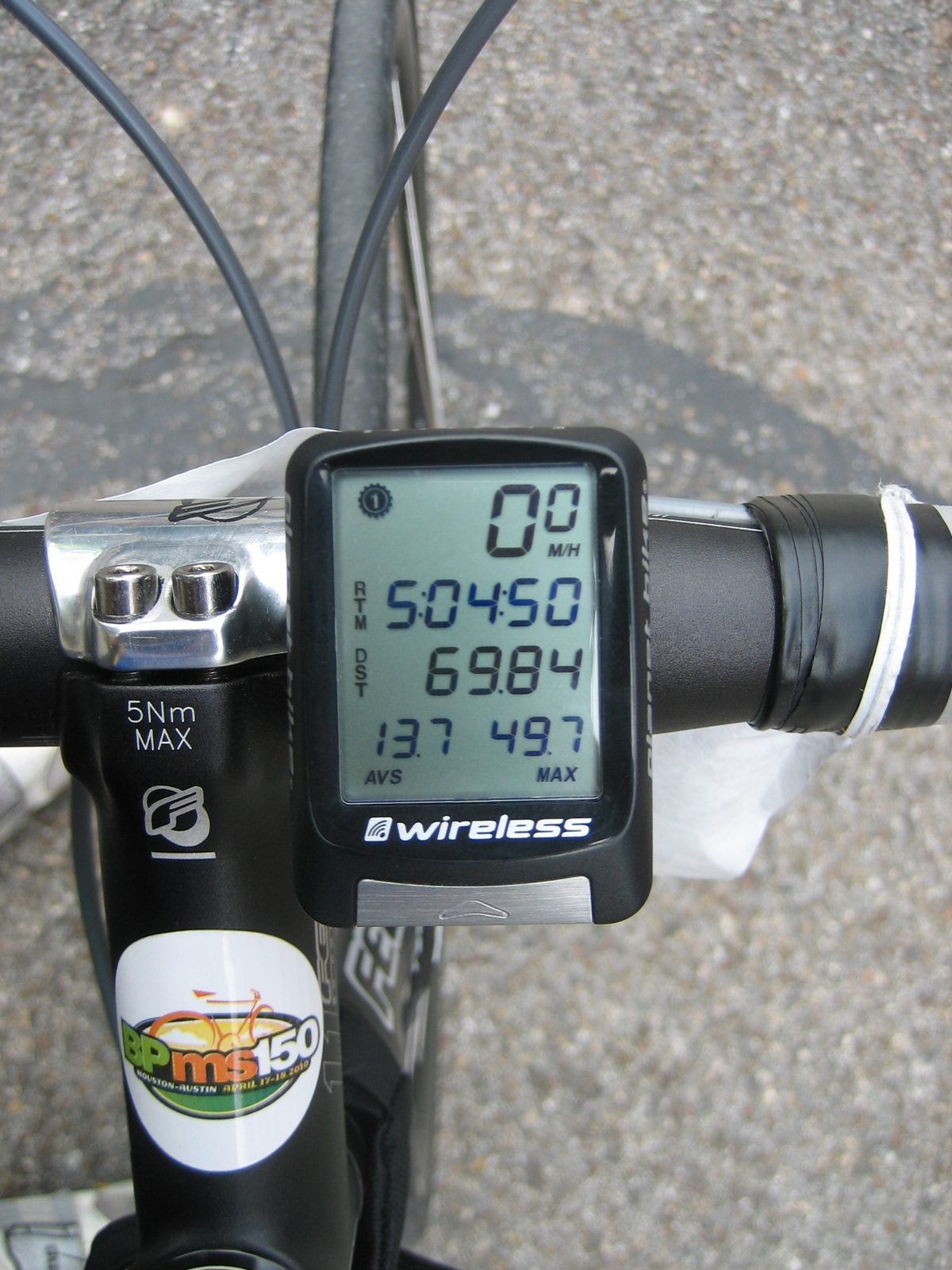 FINISHED!  Sunday: 5 hours, 69.84 miles, average 13.7 mph (significant headwind slowed the pace,...