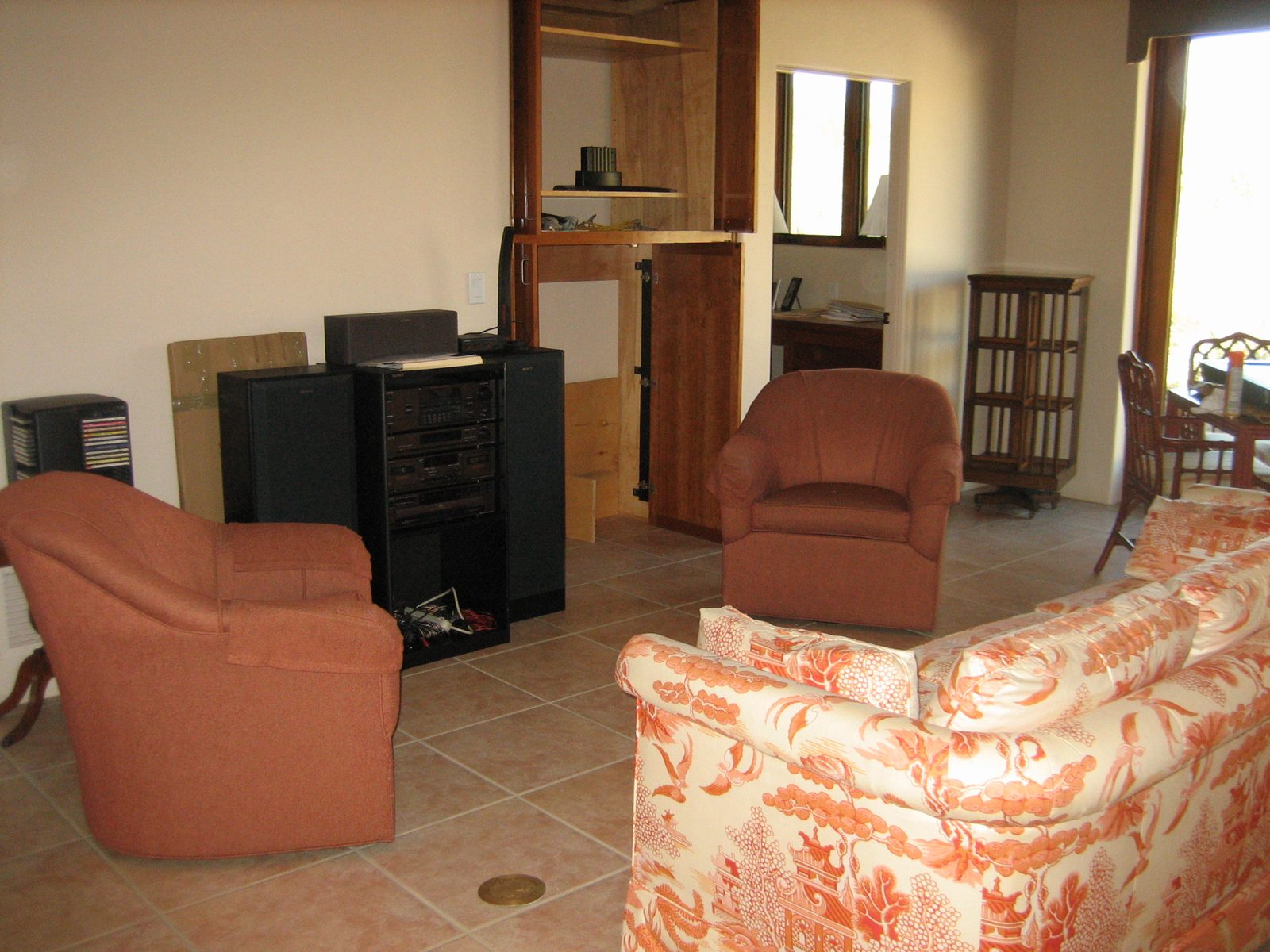 Family-room type space, with an office visible in the corner.