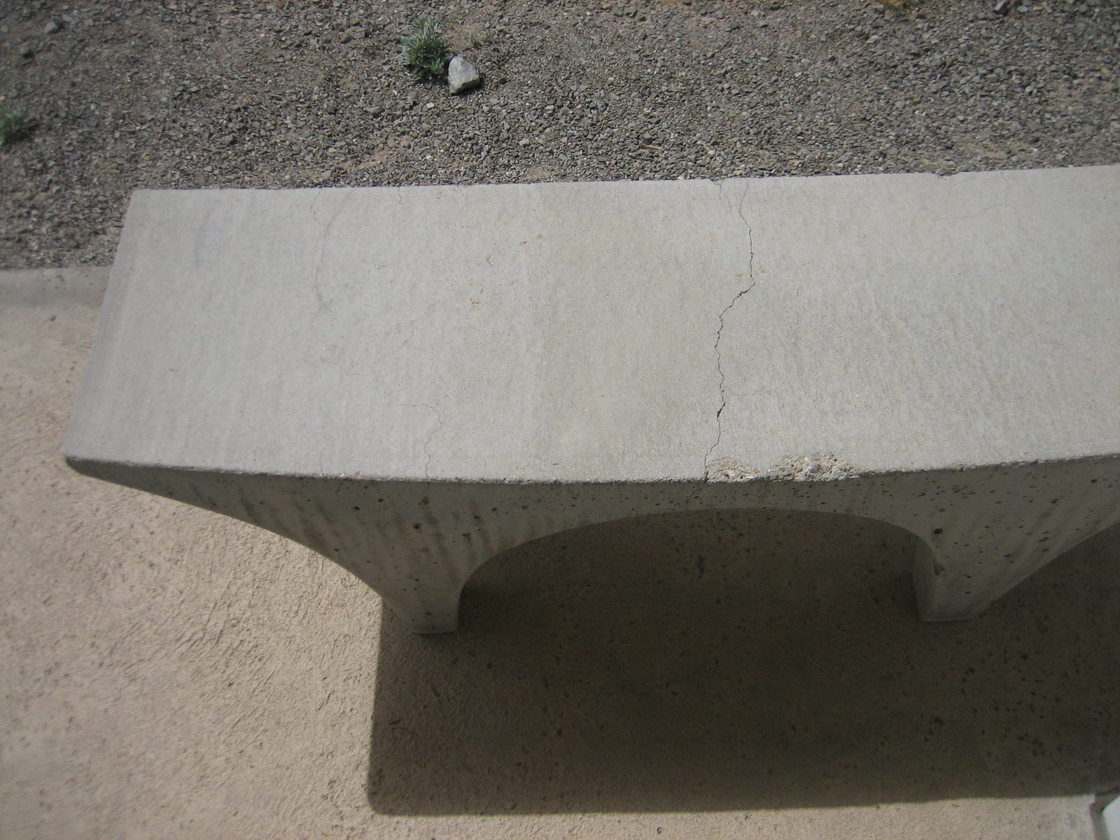 Uh-oh.  Your concrete bench is cracked!