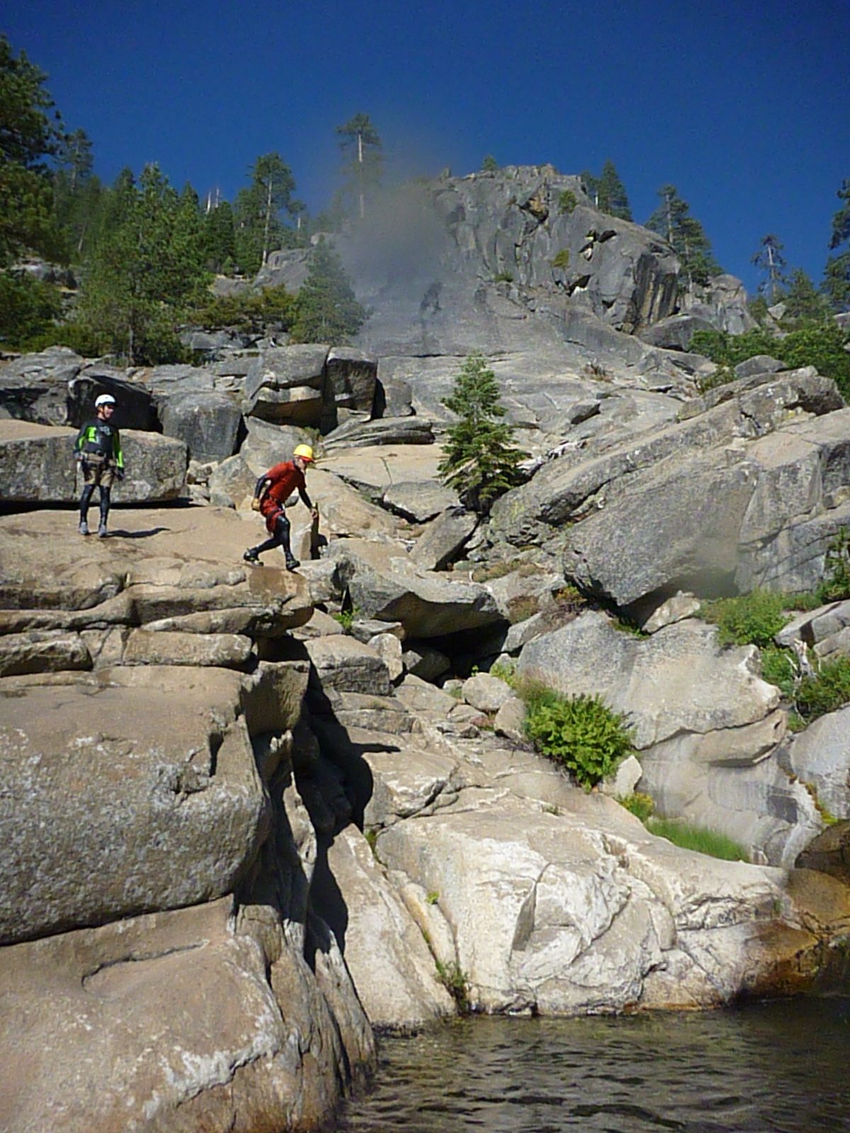 The first of a series of "burst" photos of four of the five of us jumping off a ledge in Pittman...