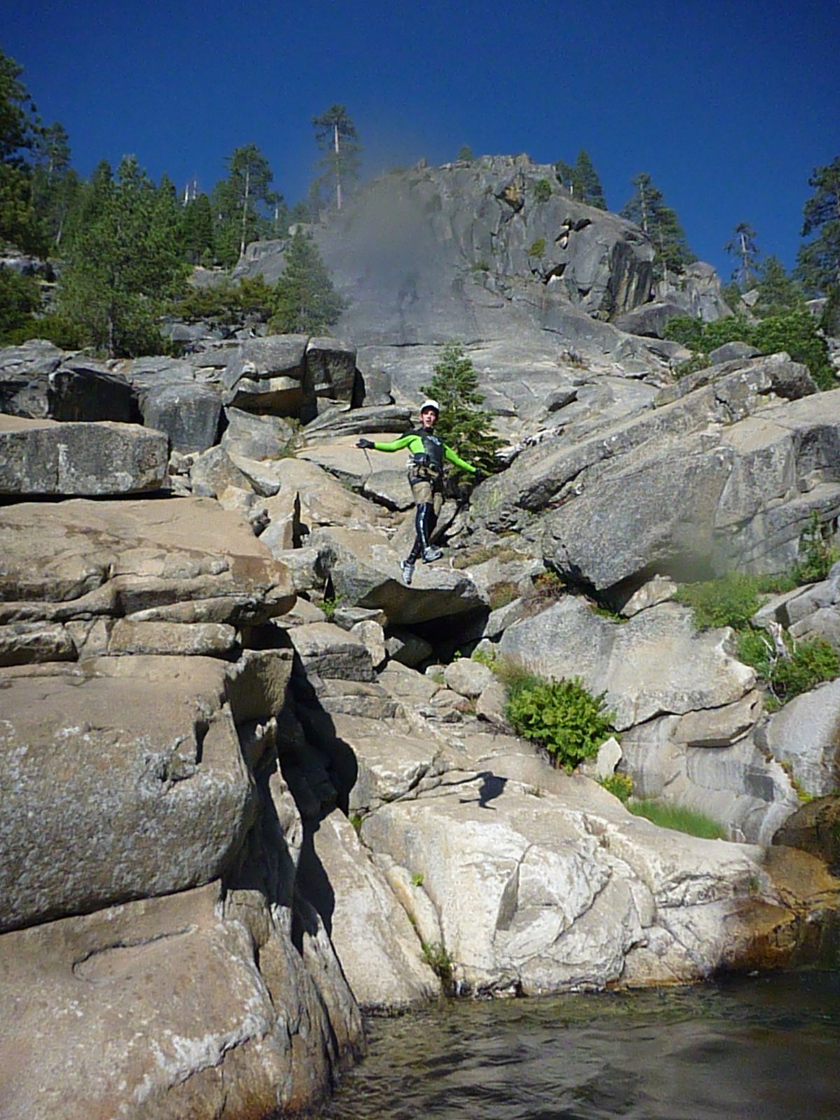 Unlike John, Jon managed to stay basically vertical through his jump (no bent knees).  Crazy looking.