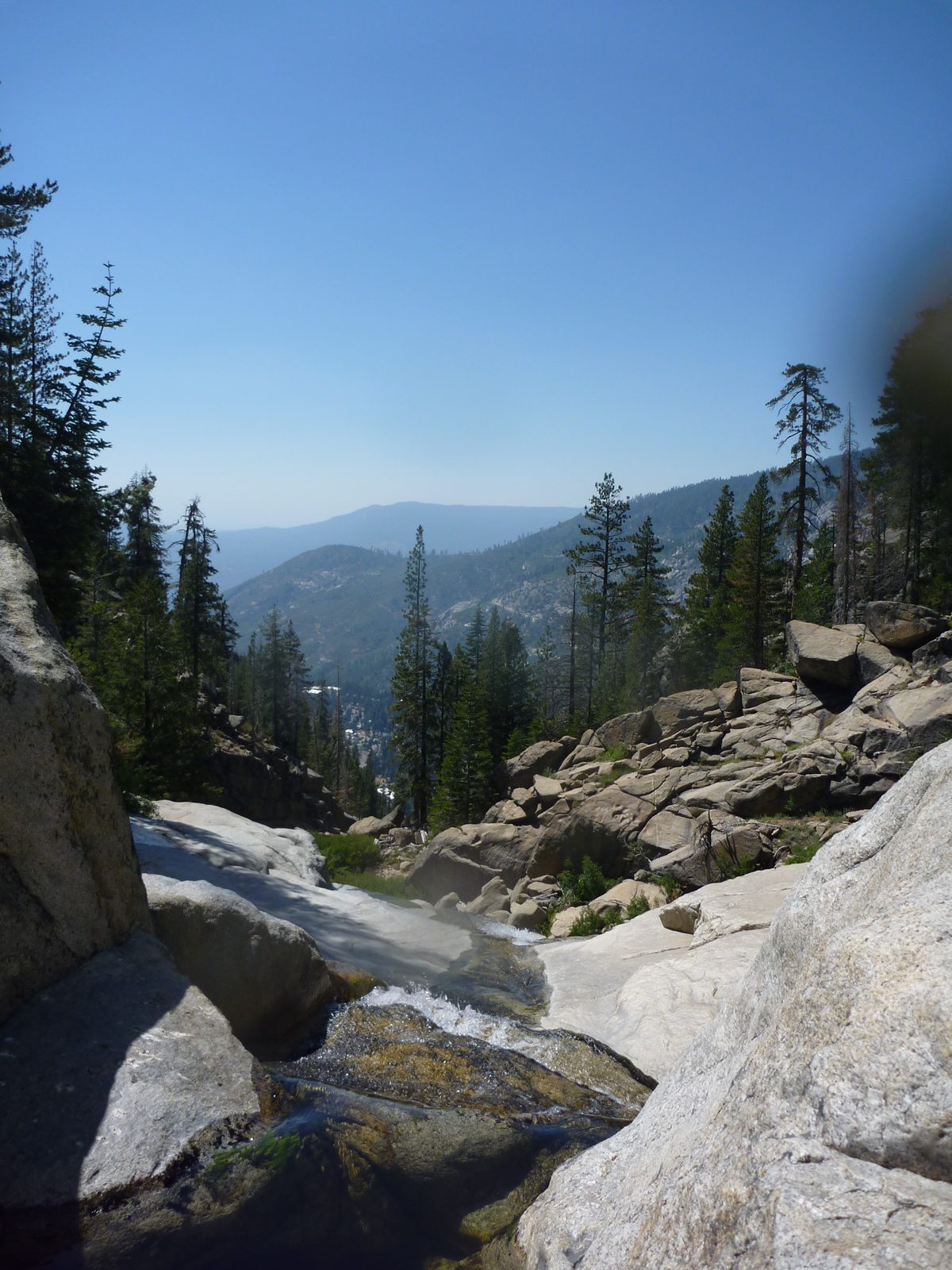 Looking down canyon.  Eventually, we could see the powerhouse that we were working towards. ...
