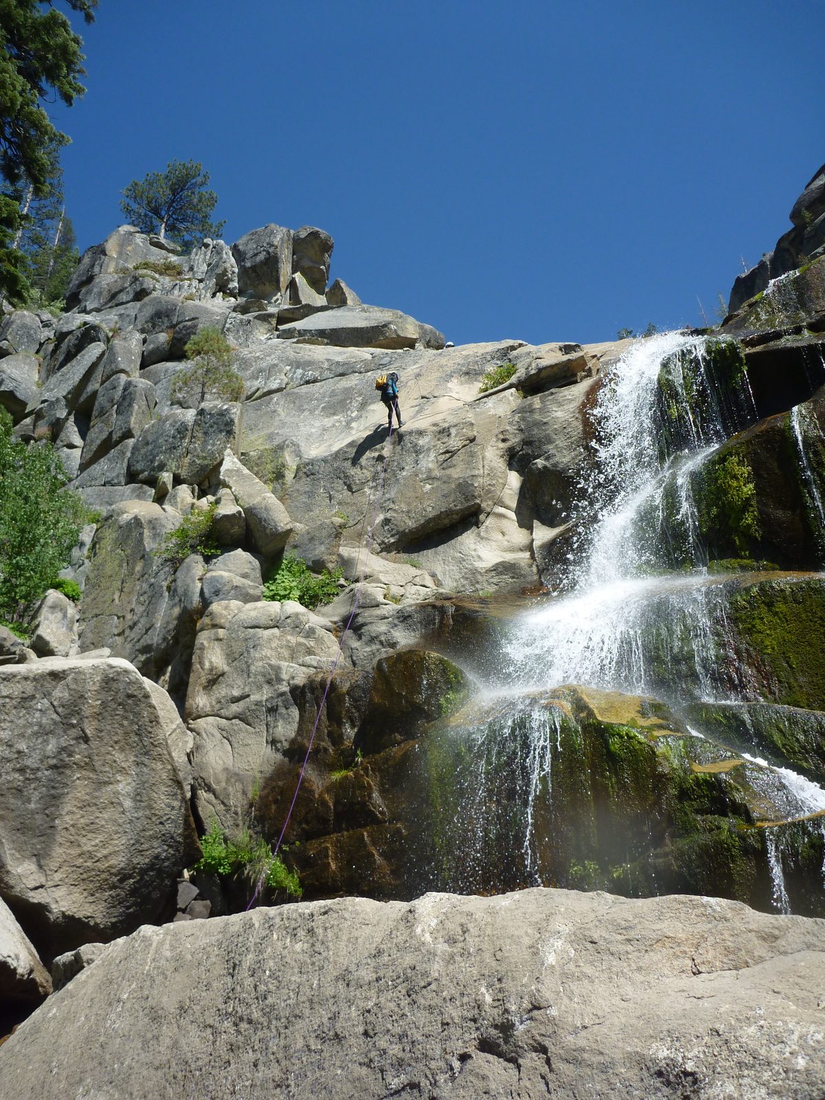 Monica on the 100+ foot rappel.