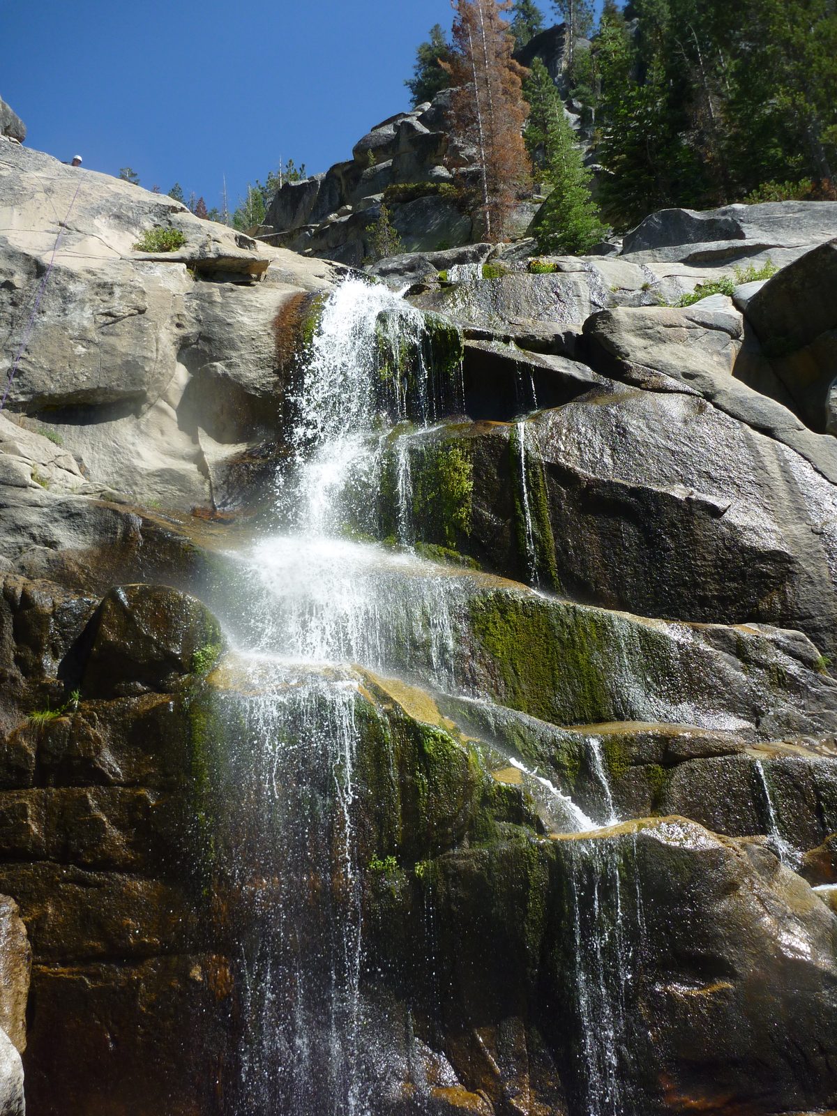 Waterfall without rappellers (though I think Jon's head is visible at the top left).