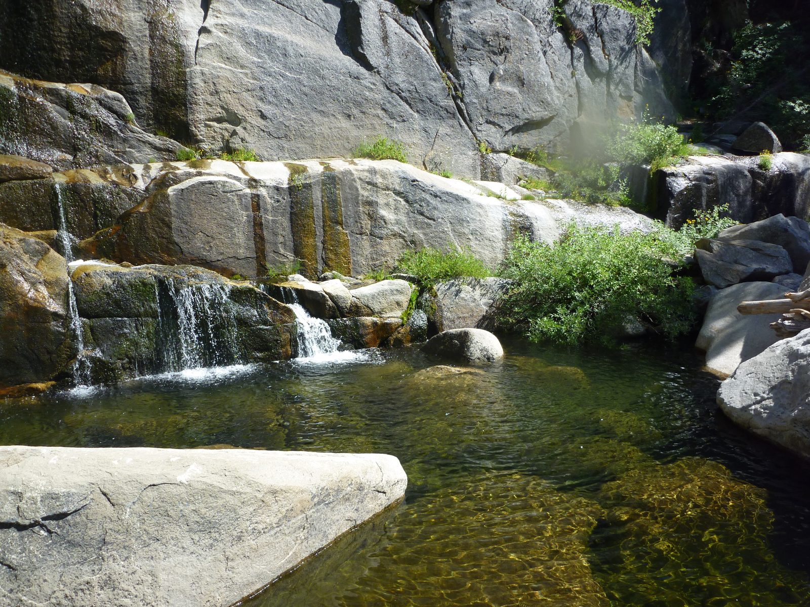 The pool at the bottom of the big falls, just to the right (LUC) of the falls.
