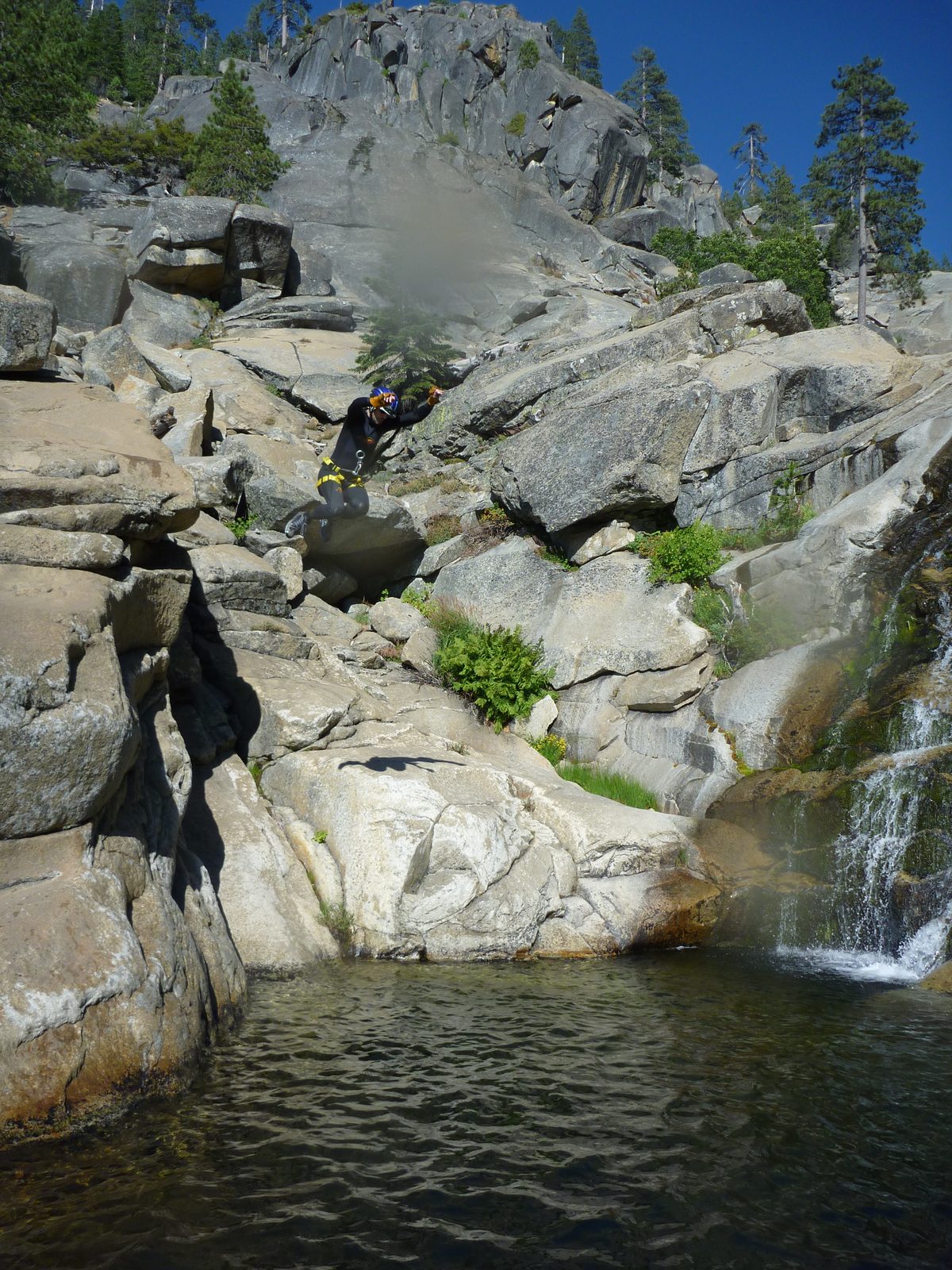 This jump was very downclimbable, which means it was also upclimbable, meaning we could do laps...
