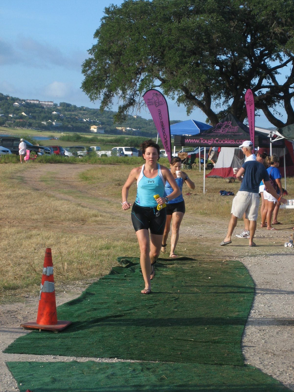Susan runs up into transition.