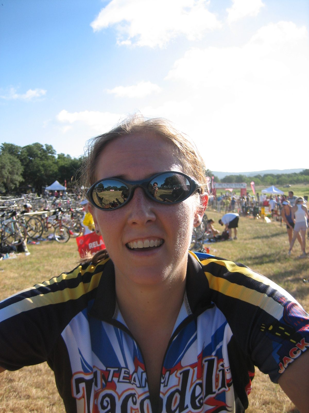A tired Catherine waits in transition for Susan to finish.