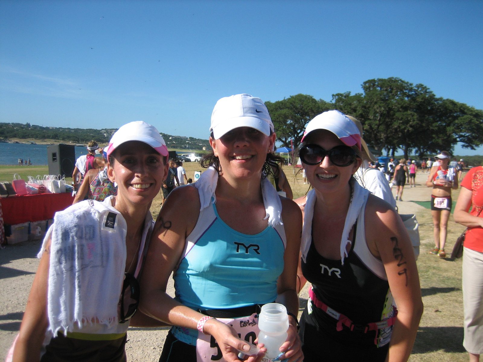 Susan (center), with Andrea (right, a neighbor of ours and training partner of Susan's), and...