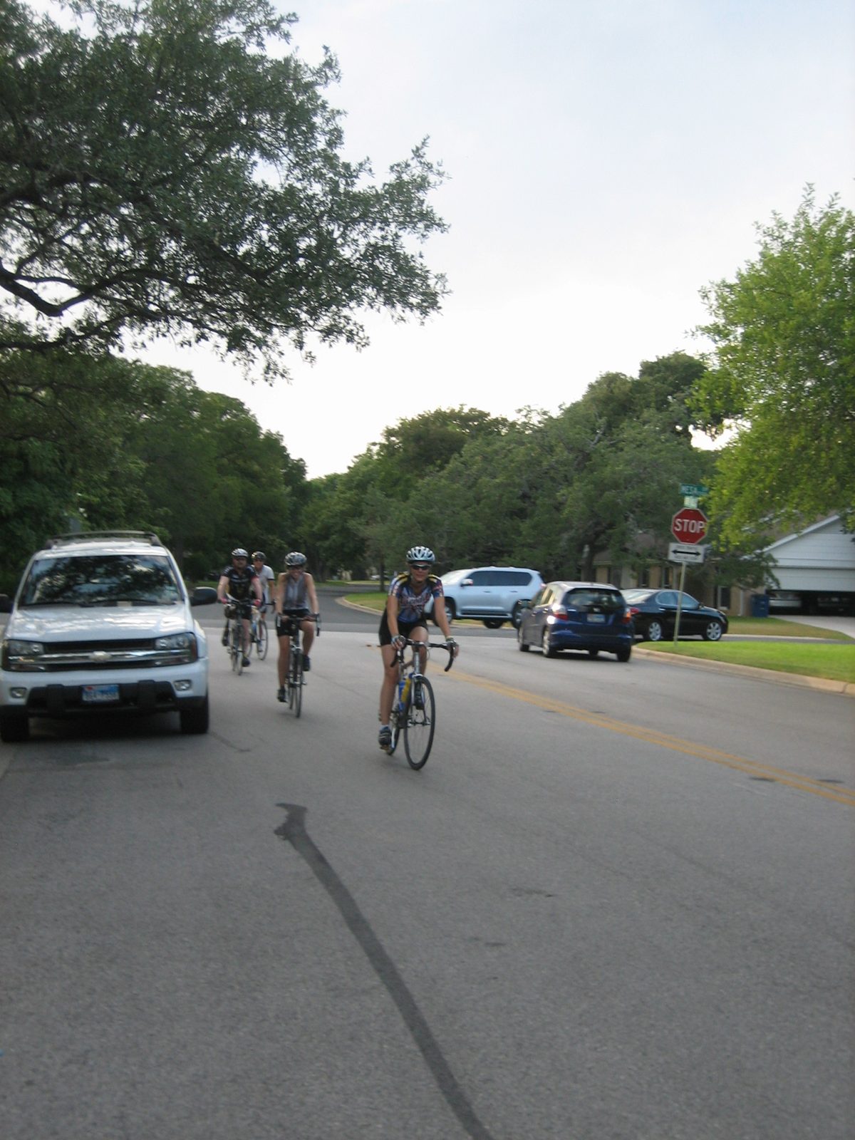 From right, Stacy, Lori, Paul, and David on North Hills Drive (don't worry, that car on the left...