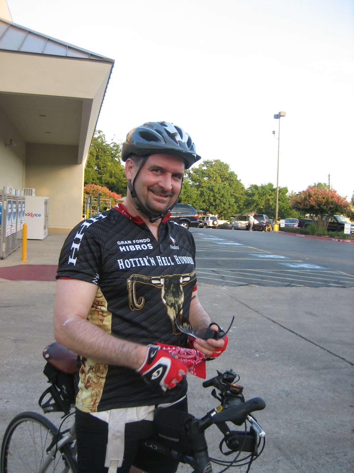 David takes a breather in front of Randall's.