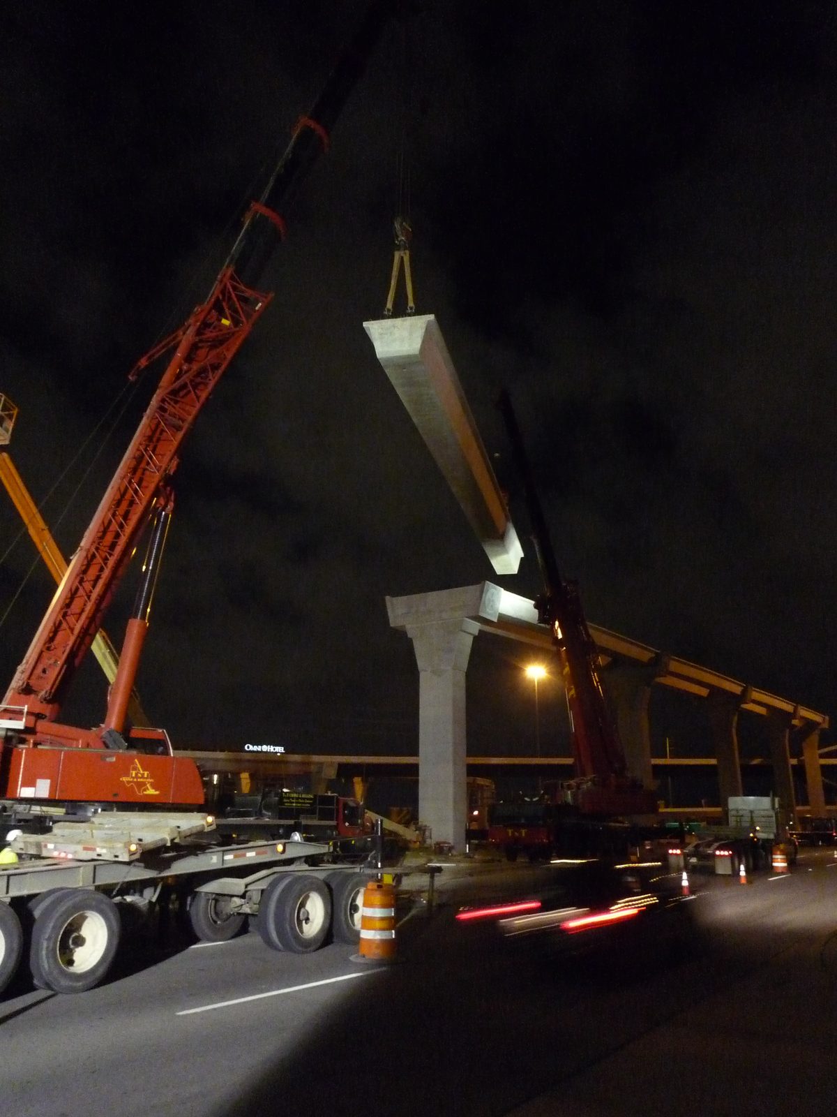 Beginning to straighten the beam out.