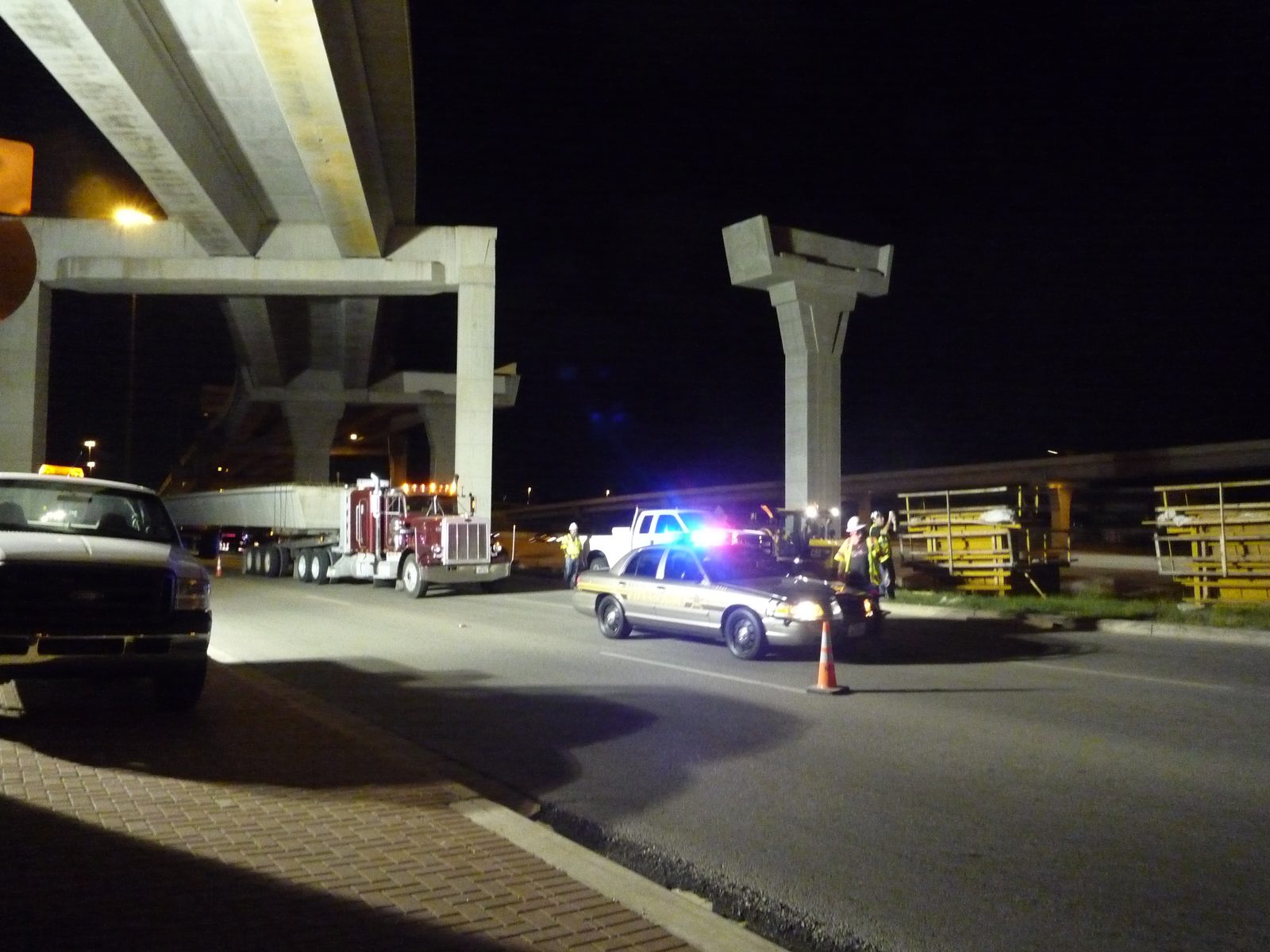 And just like that, the first beam is done and the second one pulls up.