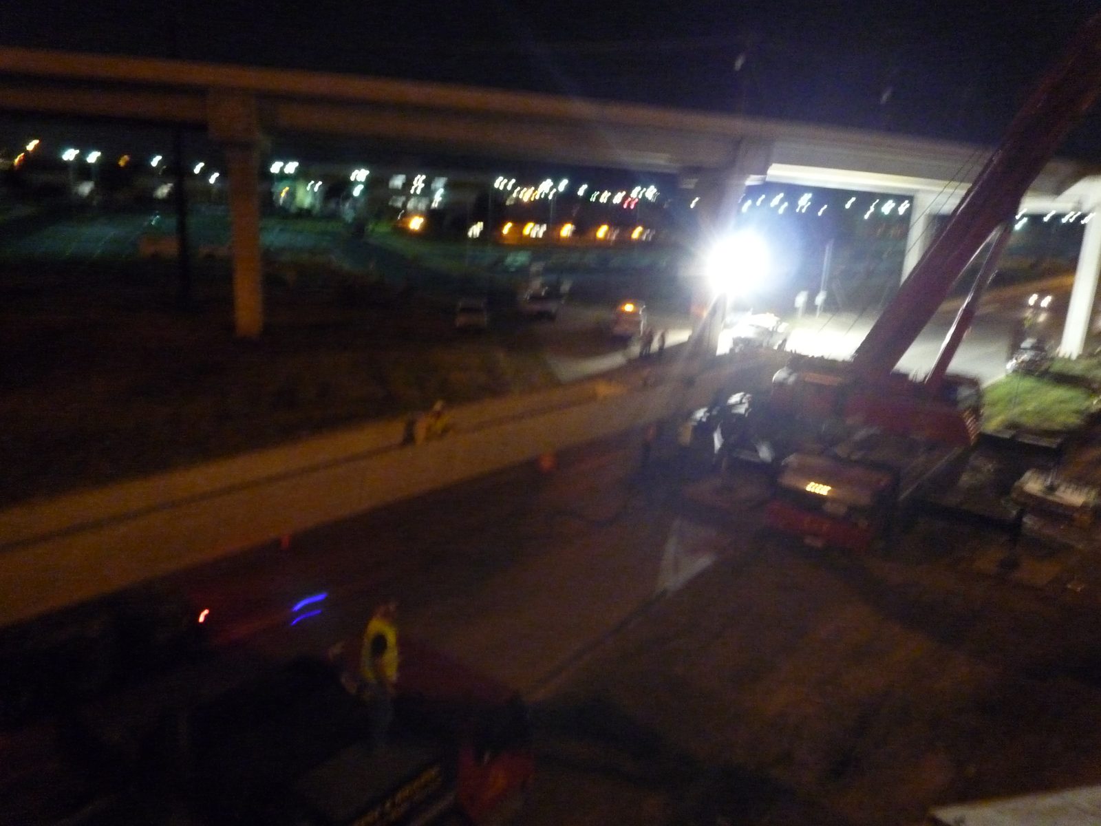 Looking down at the next beam.