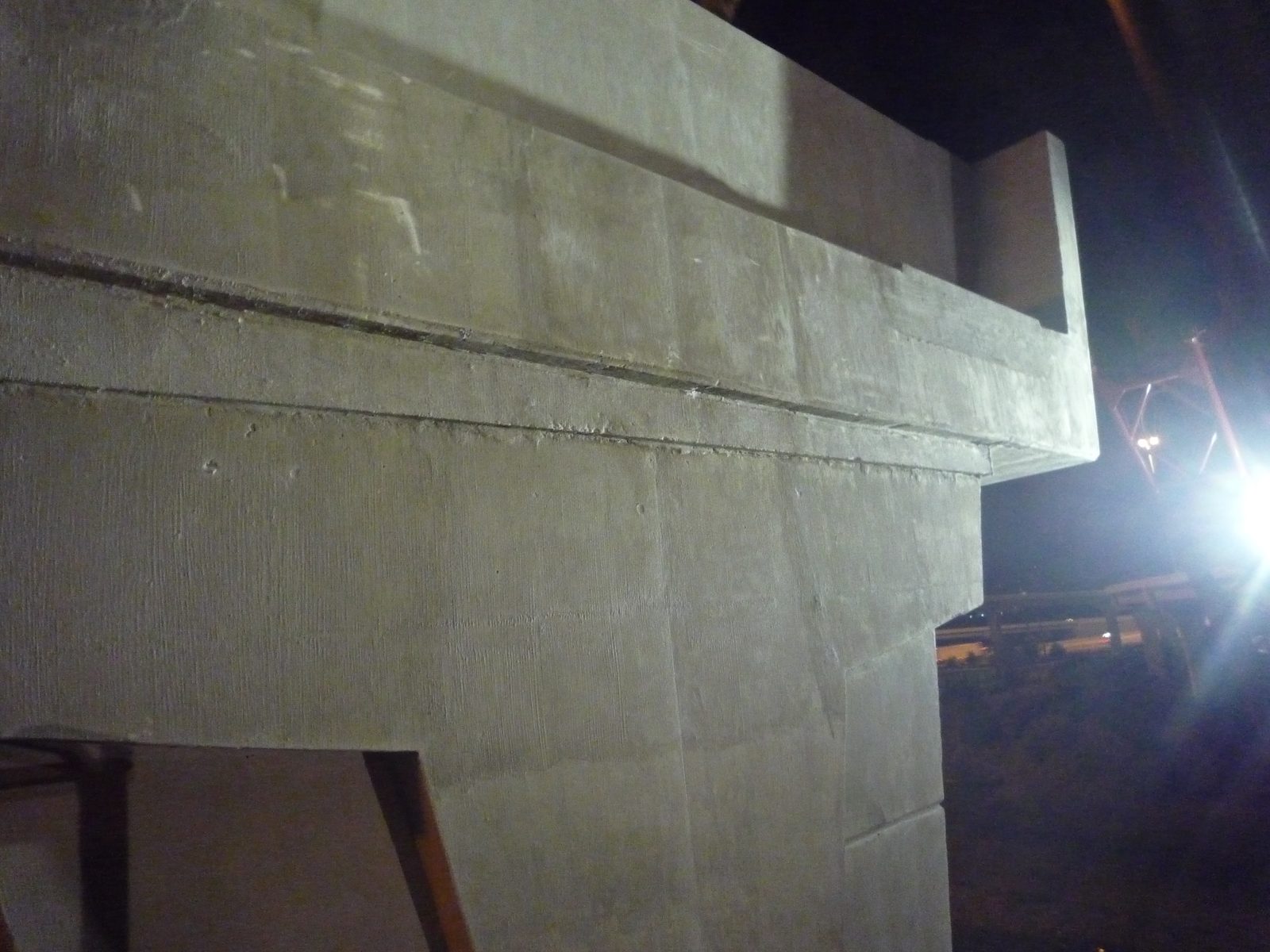 Looking at the top of the bent cap, where the second beam will eventually sit.