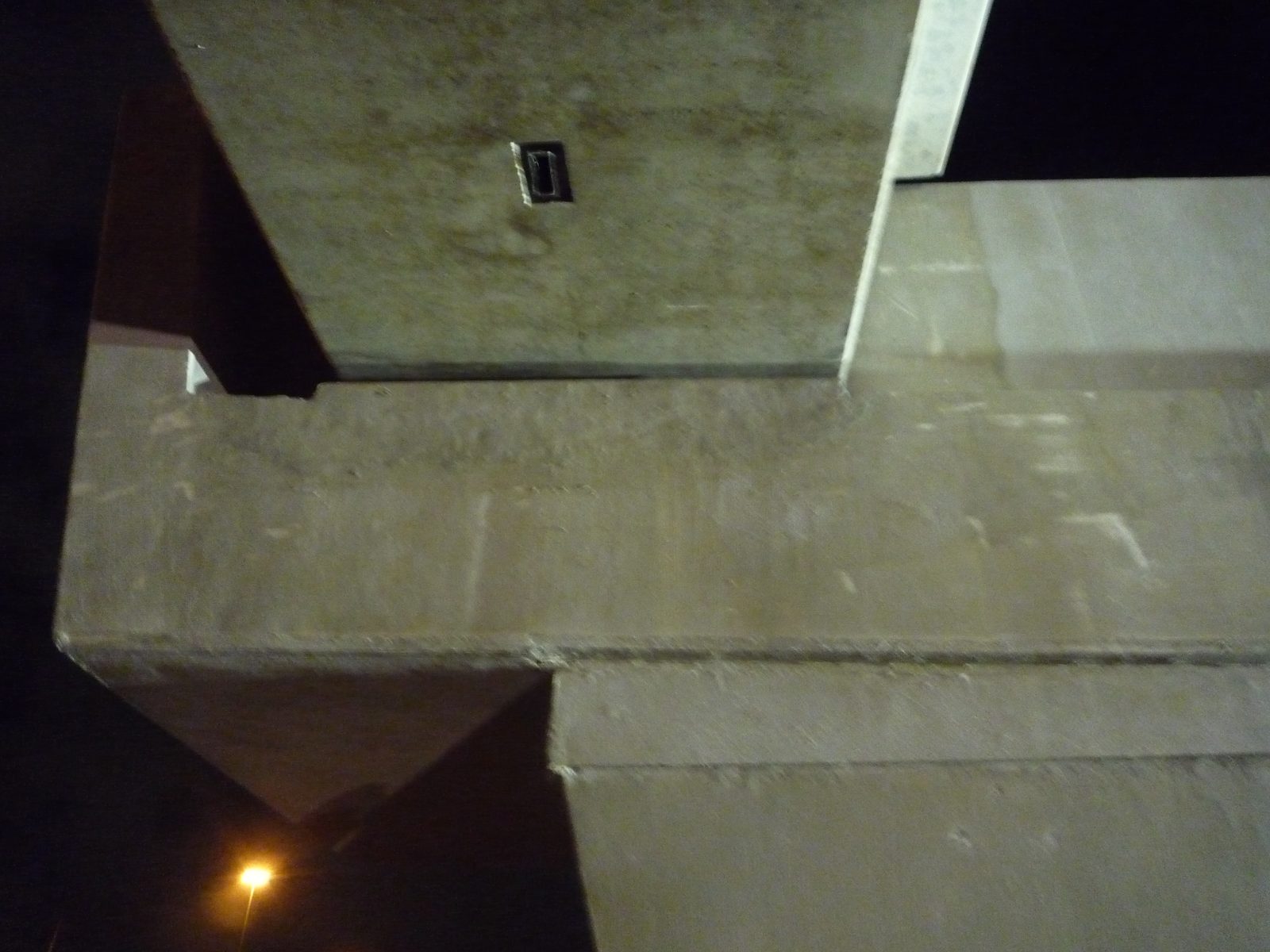 On our way down.  The hole on the bottom of the beam is for drainage.
